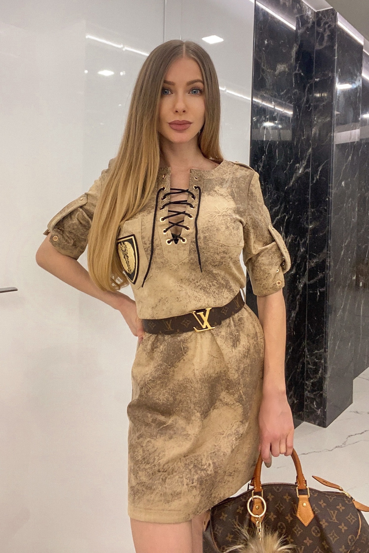 Little troublemaker Rochie-cămașă - iced coffee - Imagine 6
