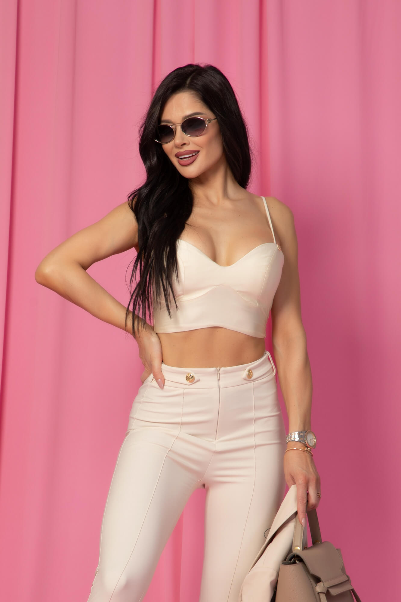 What A Delight Crop-Top - Soft Beige - Imagine 14