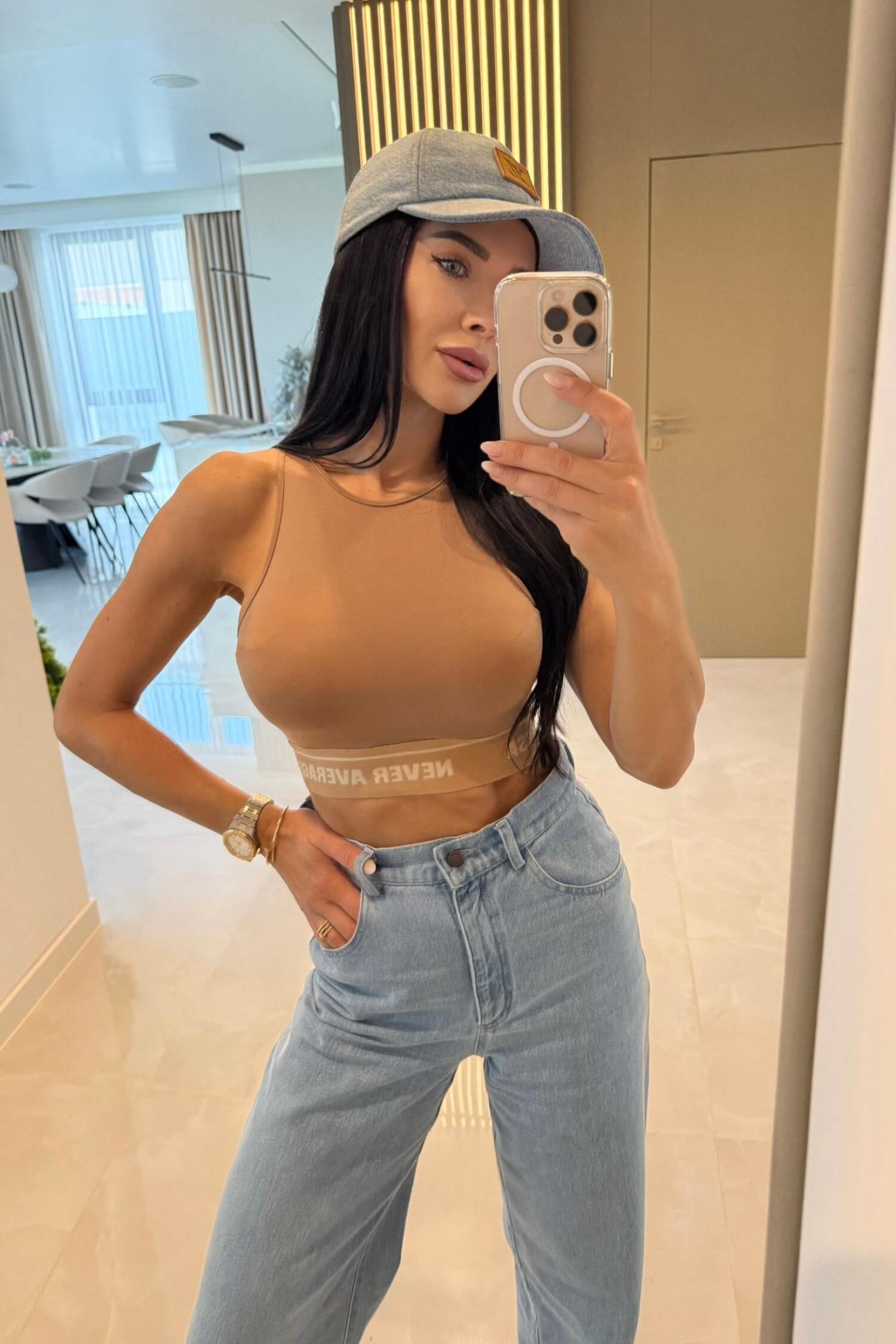 Read My Lips Cropped Top - Mocha - Imagine 6