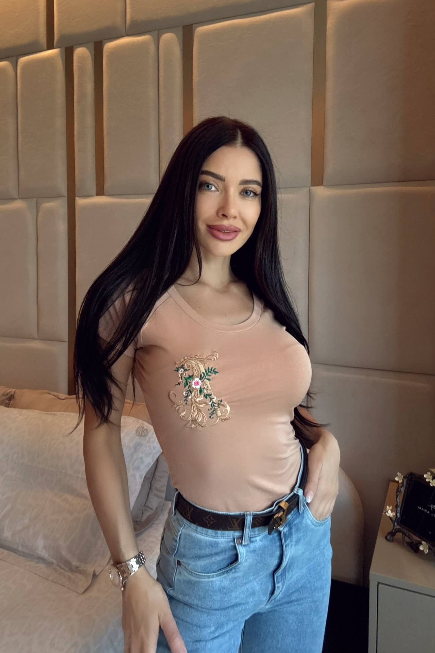 Alessa Royalty Bluză cu broderie - Nude - Imagine 6