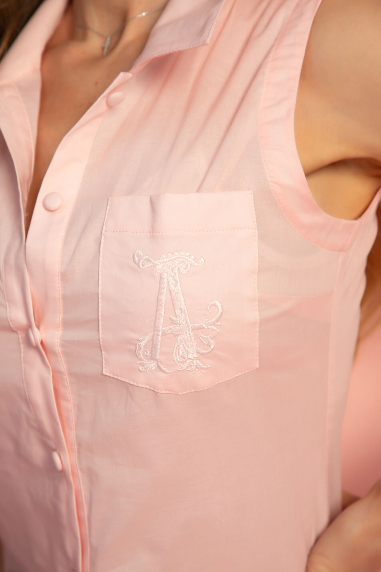 Sweet Escape Rochie din bumbac ușor - Powder Pink - Imagine 9