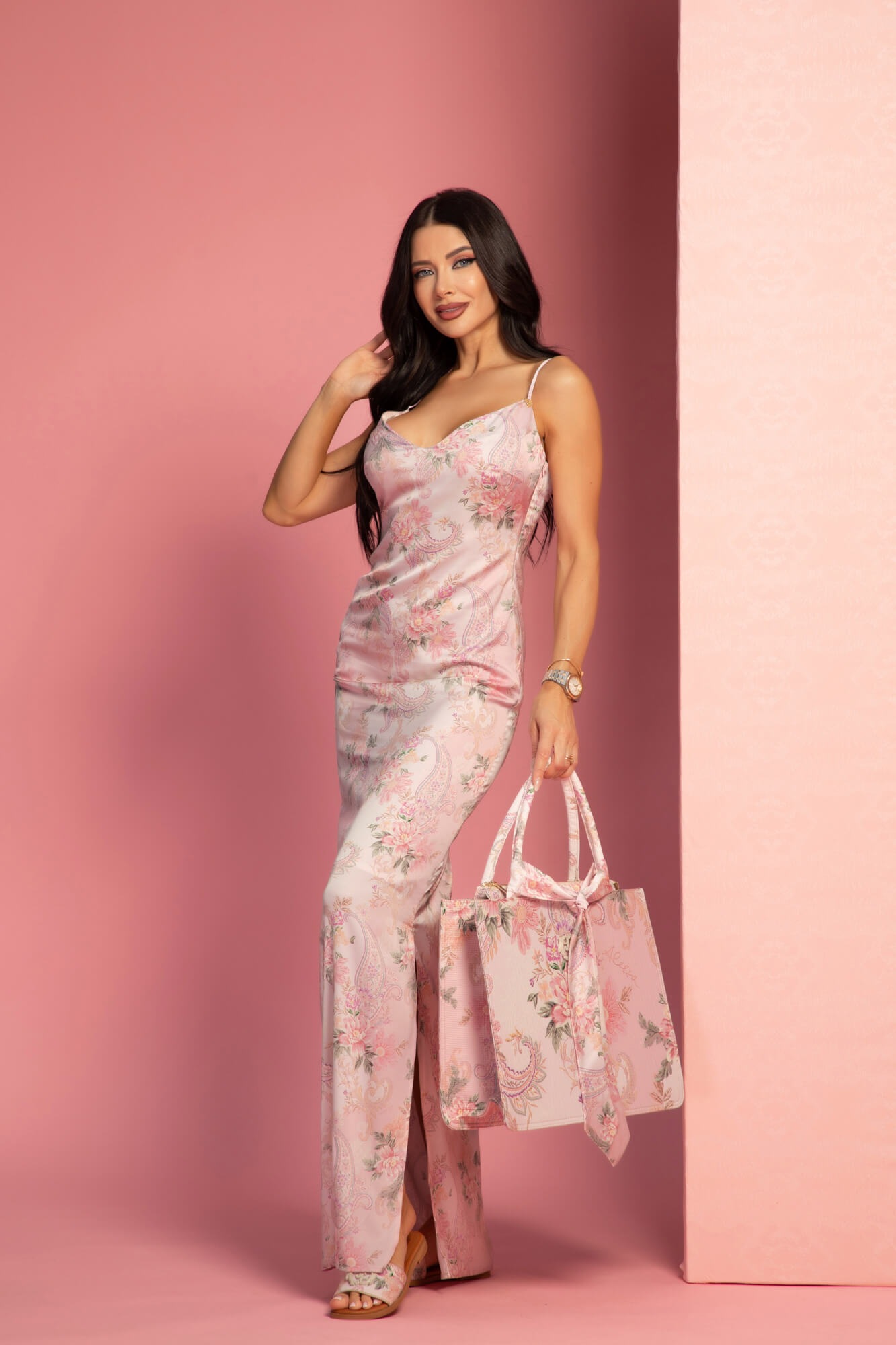 A Touch of Romance Rochie Lungă - Pink - Imagine 8