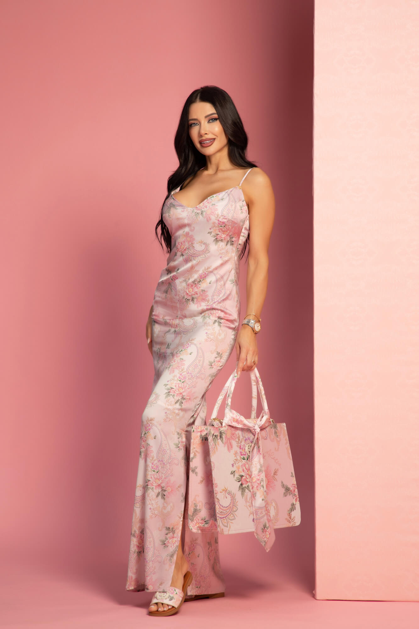 A Touch of Romance Rochie Lungă - Pink - Imagine 9