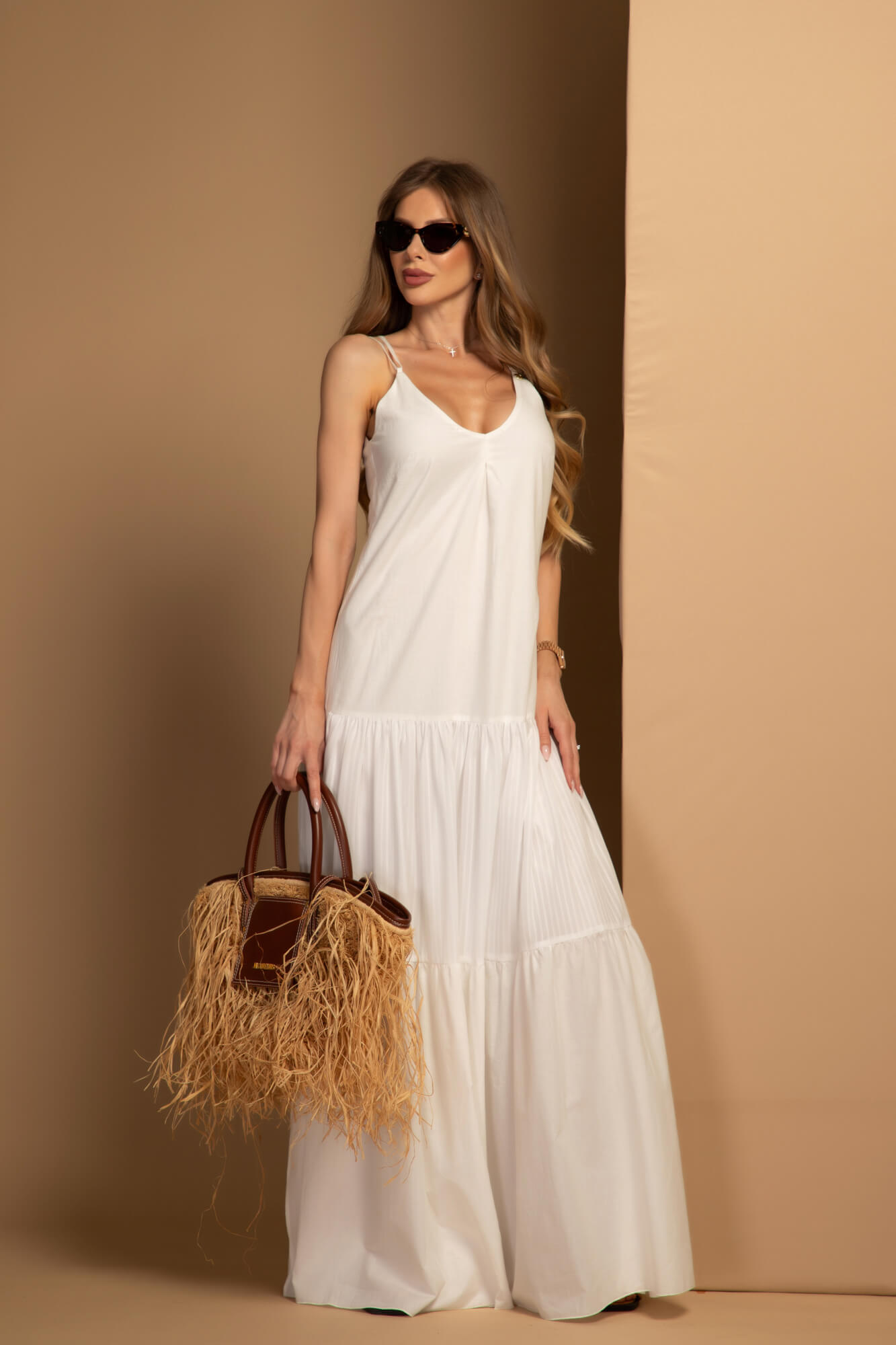 Boho Beauty Rochie Lungă - Ecru - Imagine 12