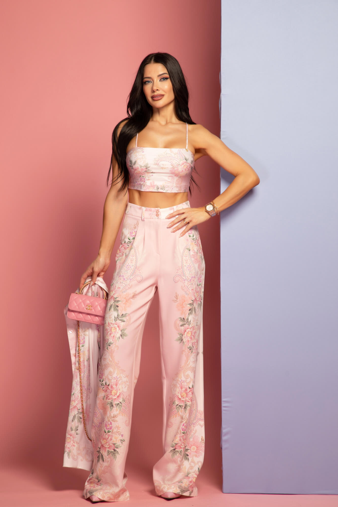 A Touch of Romance Pantaloni Lung - Pink - Imagine 18