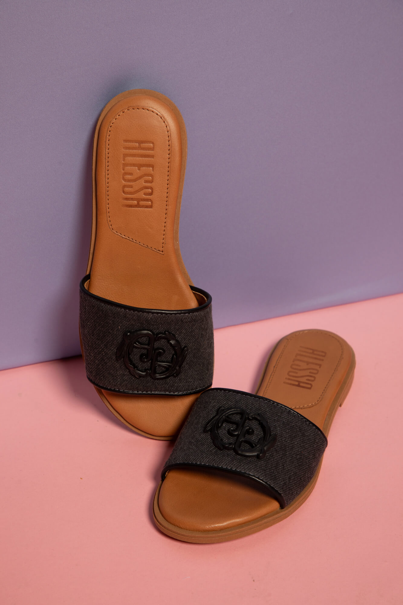 Strut Perfection Papuci - Black Denim - Imagine 4
