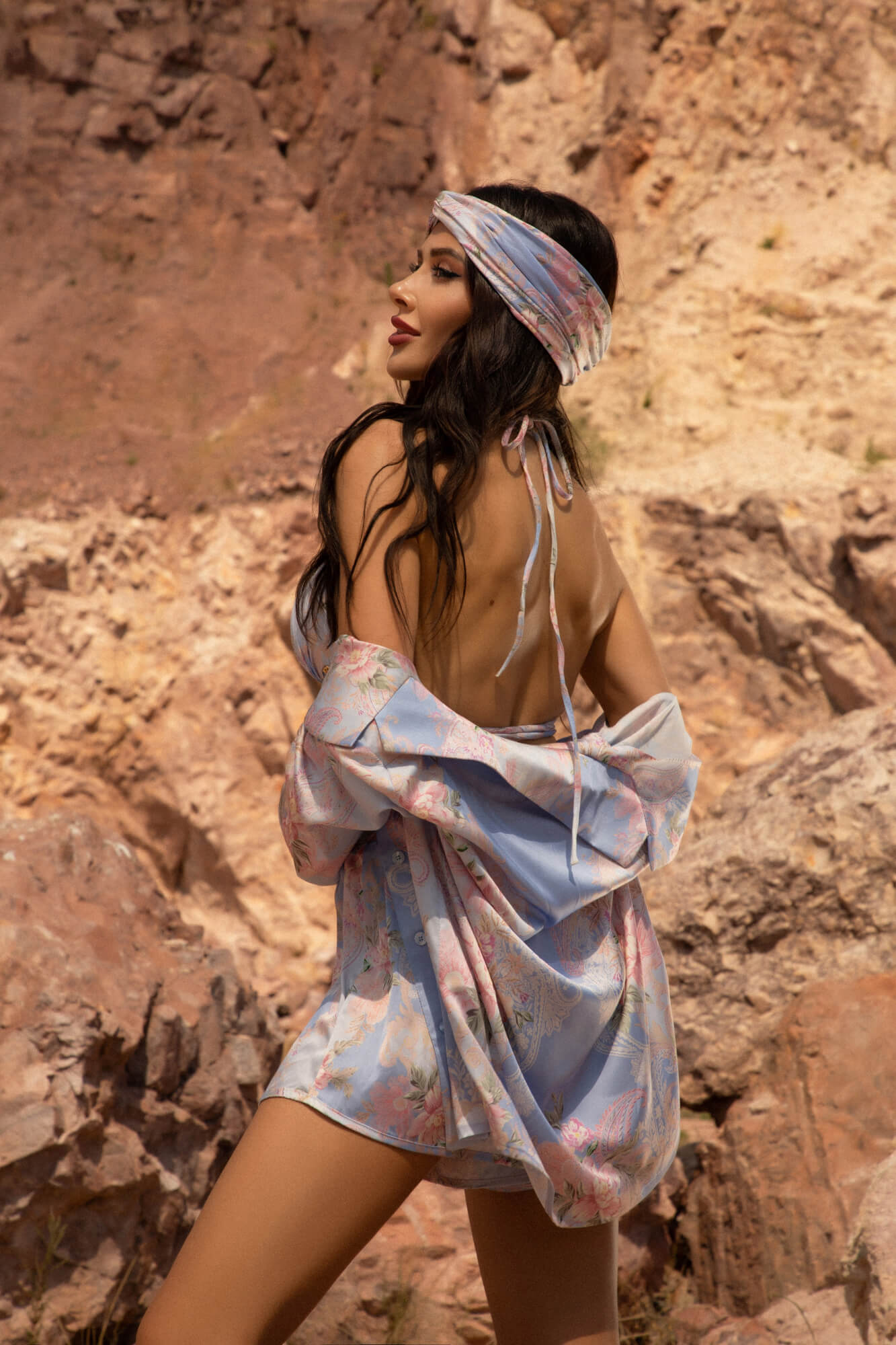 A Touch of Romance Top de baie cu triunghiuri - Vista Blue - Imagine 11