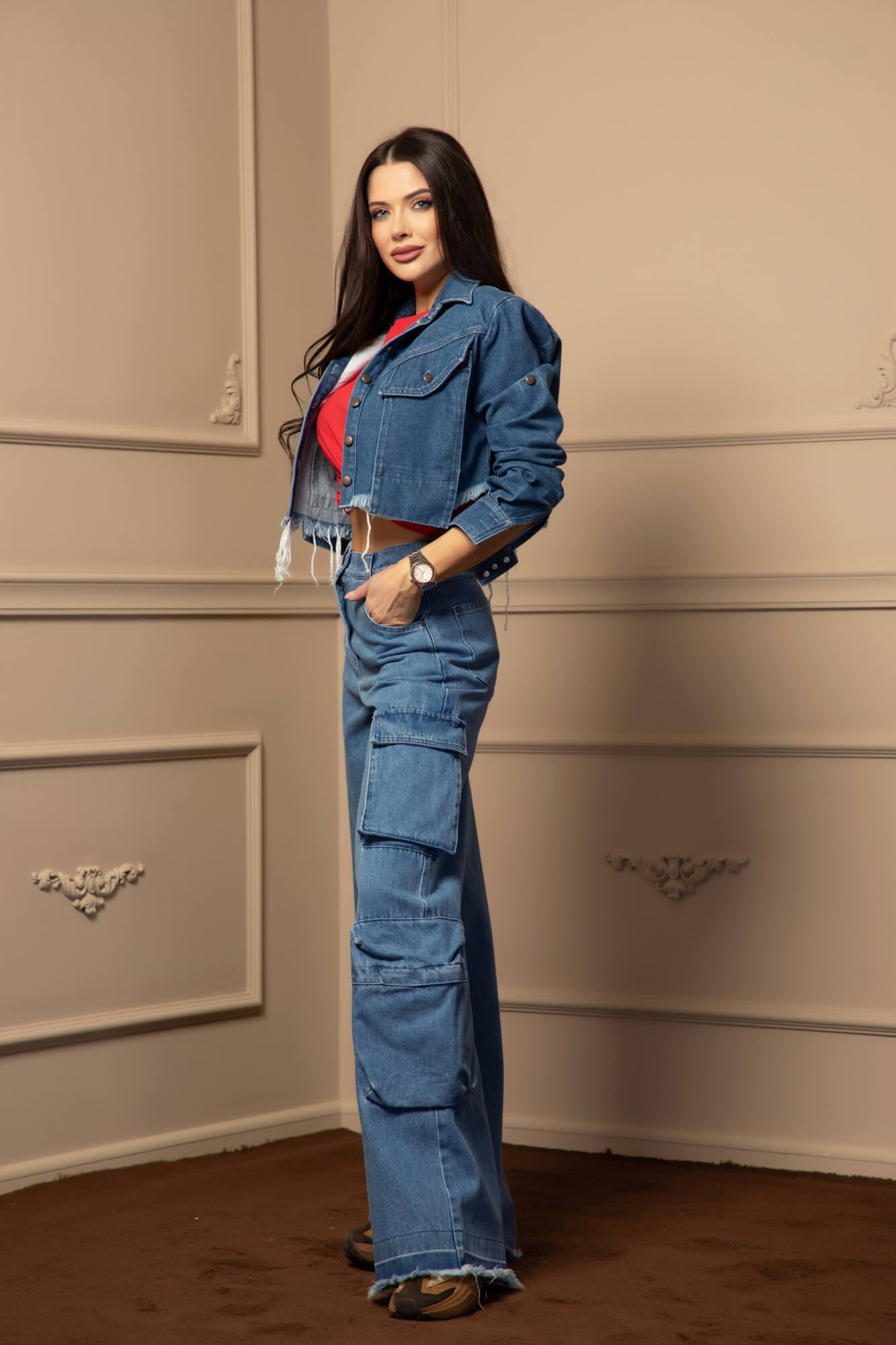 Show Off Cargo Blugi - Denim Blue - Imagine 16