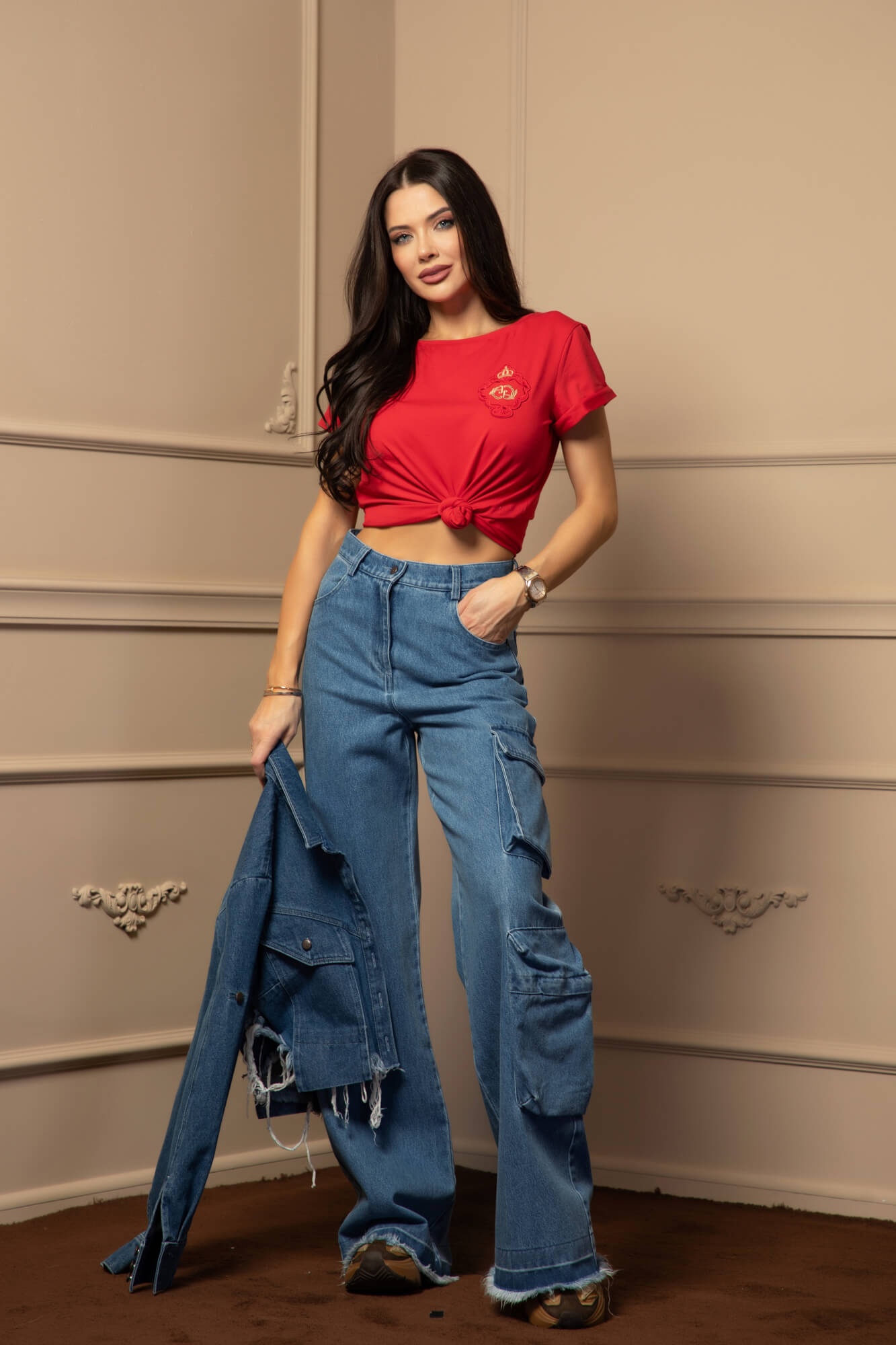 Show Off Cargo Blugi - Denim Blue - Imagine 15