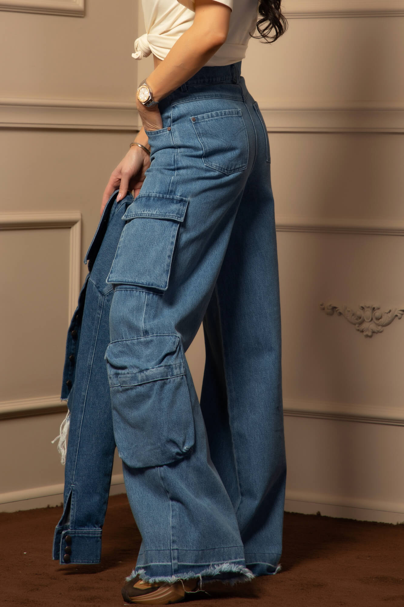 Show Off Cargo Blugi - Denim Blue - Imagine 21