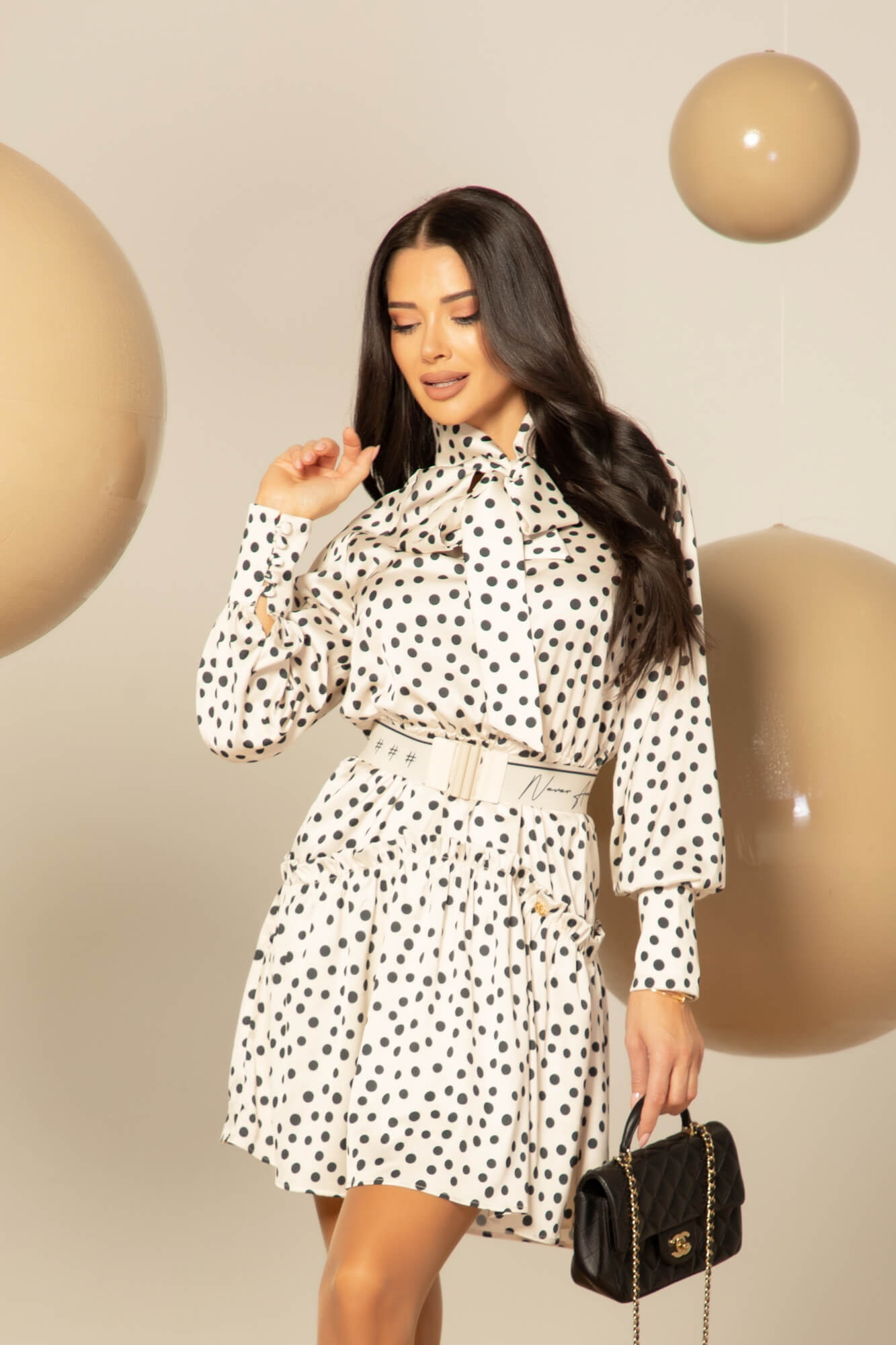 Playful Elegance Rochie Cu Centură Dublă - Imagine 16