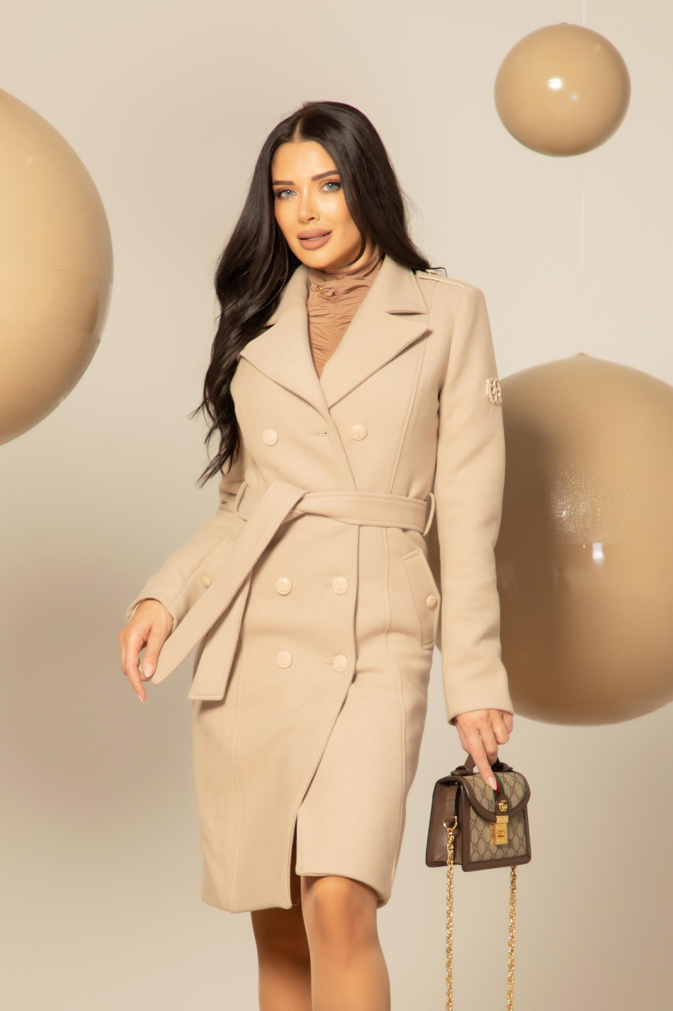 Cashmere Cloud Palton - Taupe - Imagine 60