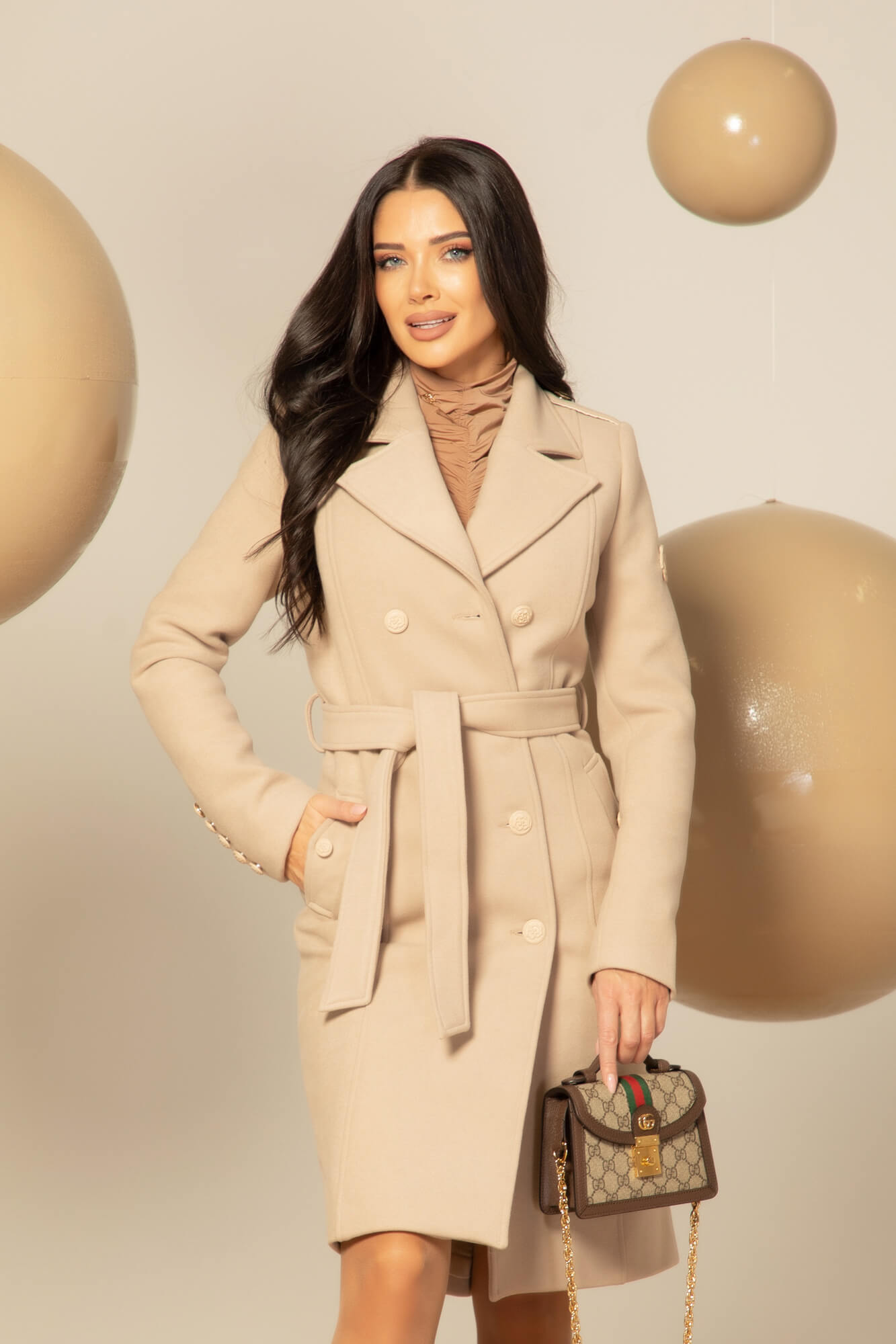 Cashmere Cloud Palton - Taupe - Imagine 45