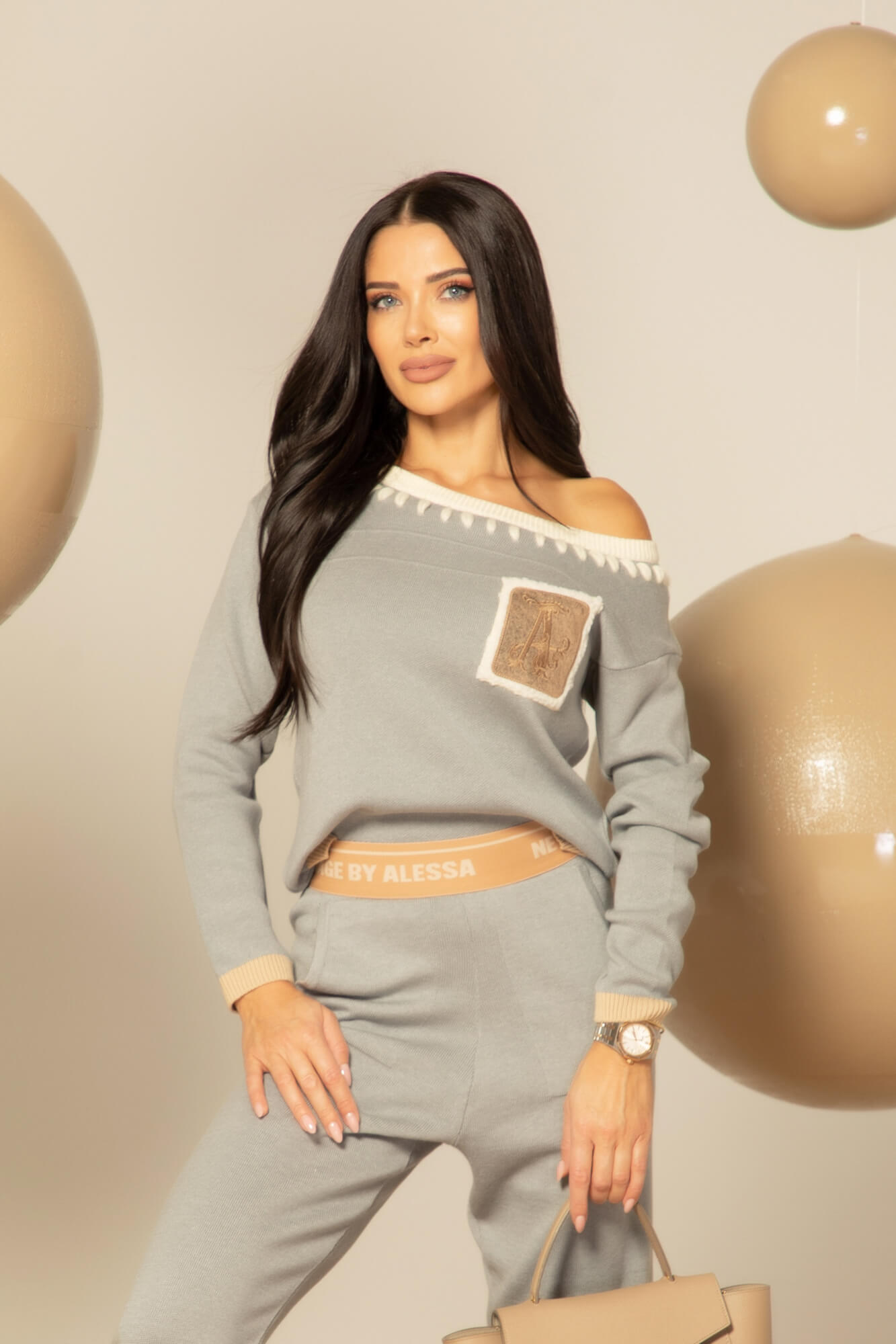 Winter Hug Pantalon Din Tricot - Gray - Imagine 14