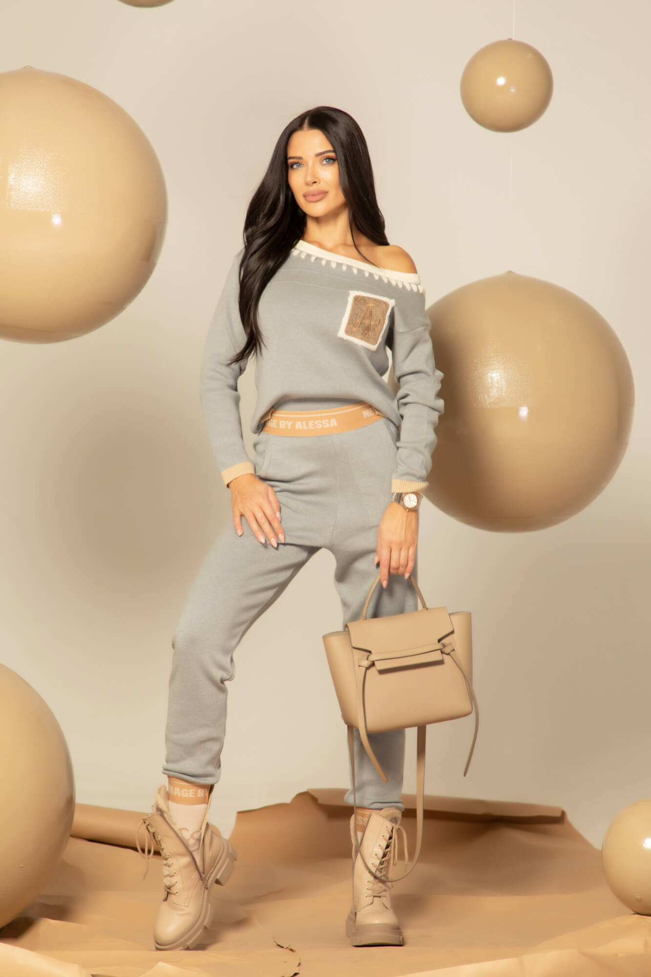 Winter Hug Pantalon Din Tricot - Gray - Imagine 20