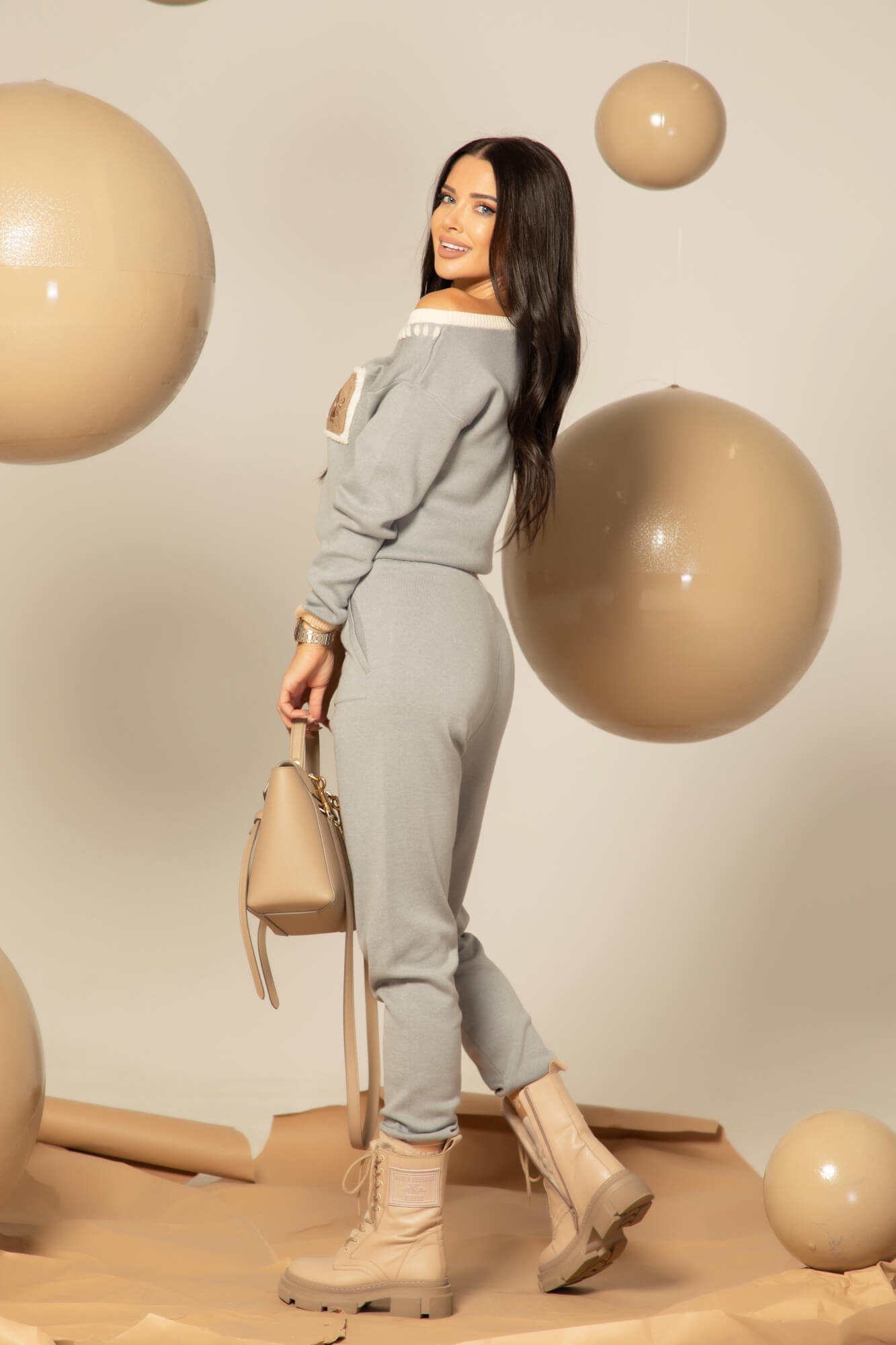 Winter Hug Pantalon Din Tricot - Gray - Imagine 13