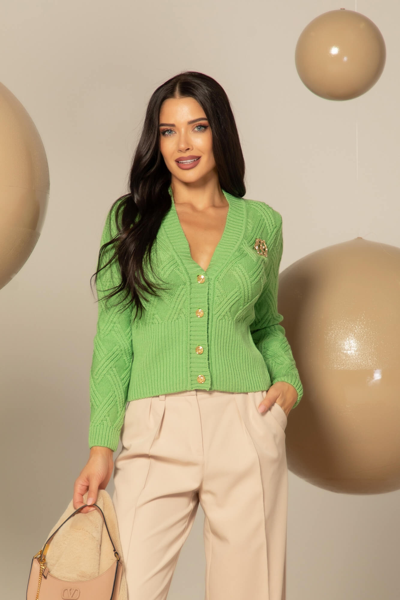 Wool & Wonder Vestă Din Lână - Green - Imagine 16