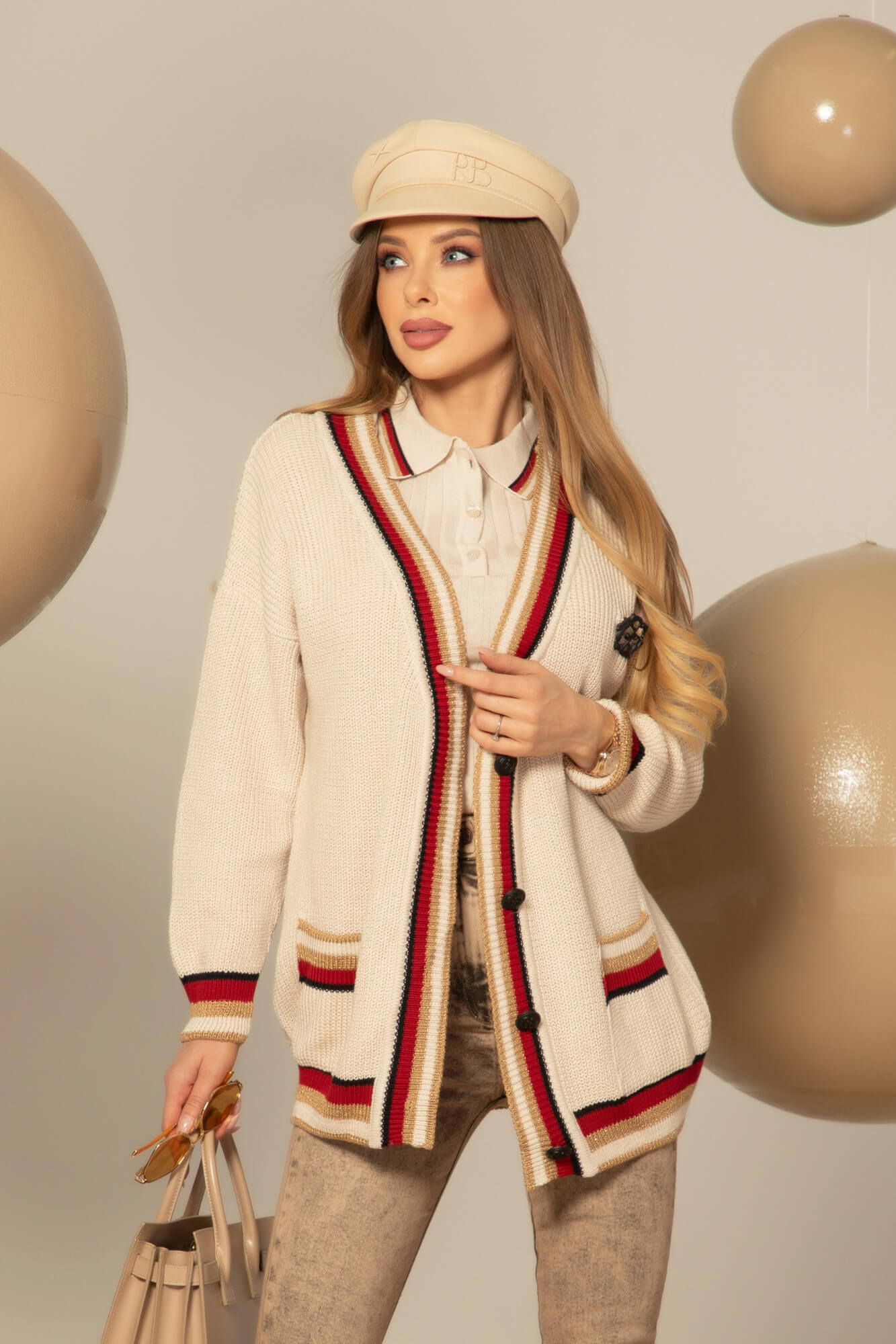 Touch of Elegance Vestă Tricotată - Seashell - Imagine 22