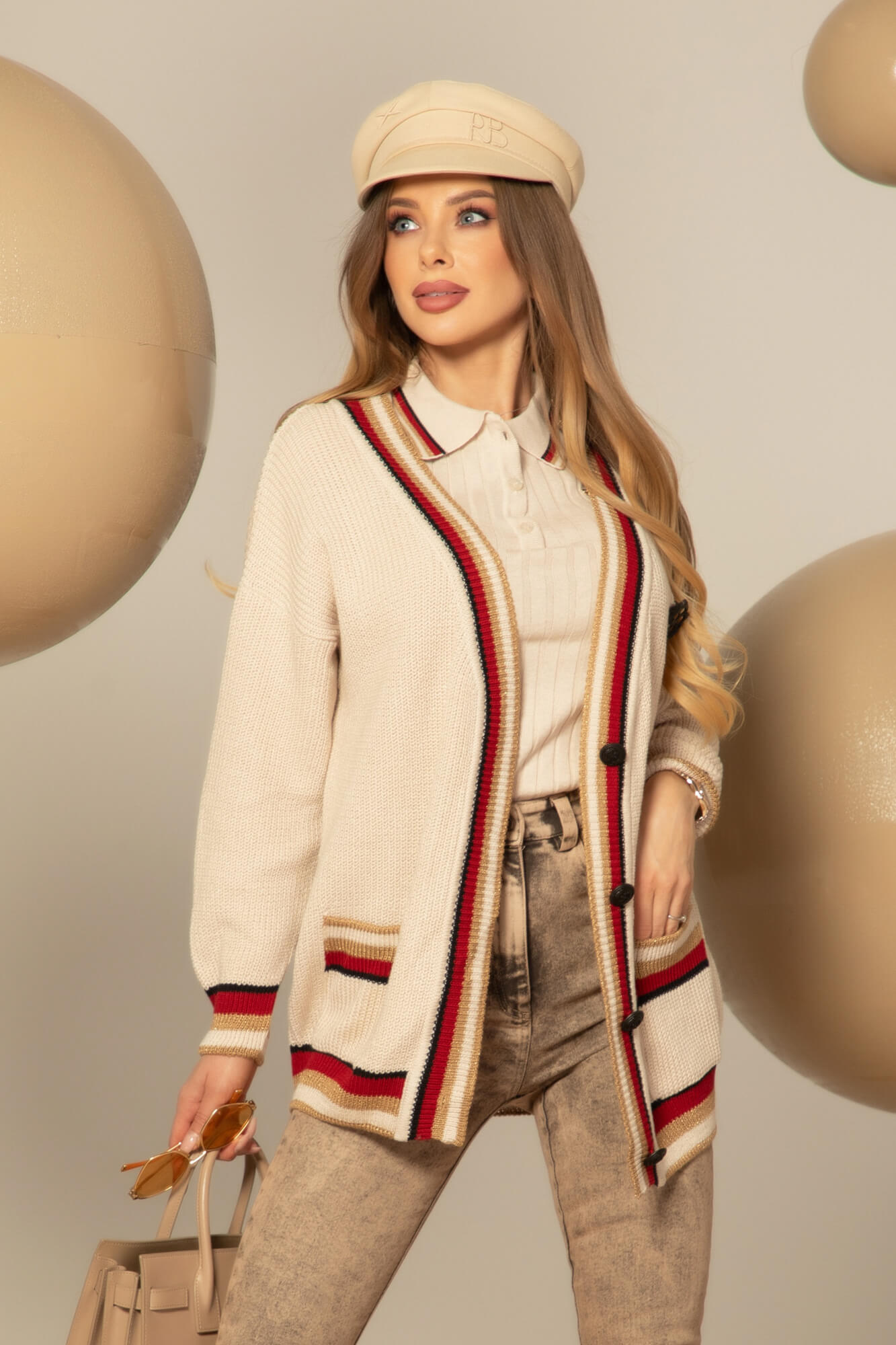 Touch of Elegance Vestă Tricotată - Seashell - Imagine 28