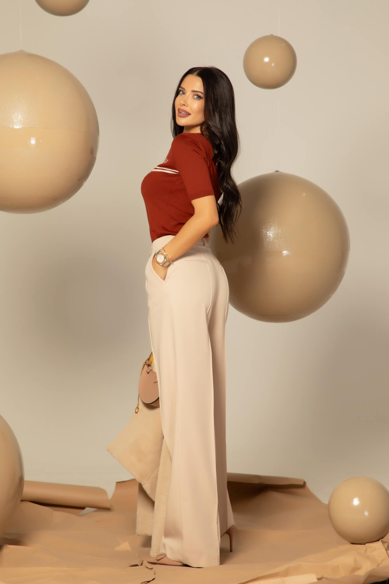 Autumn Whisper Bluza Din Tricotaj Fin - Chestnut - Imagine 14