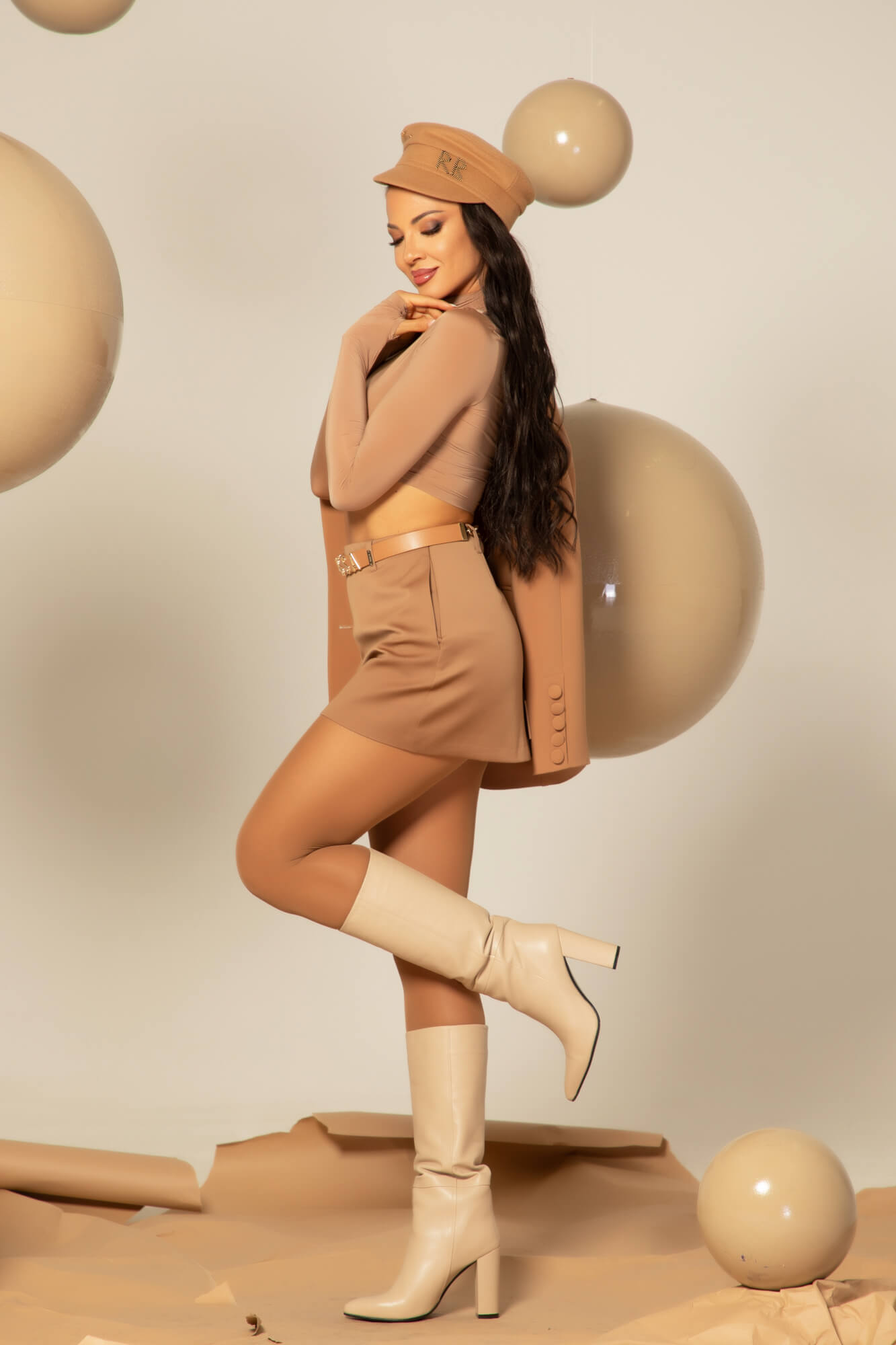 Viral Look Bluza Scurtă - Mocha - Imagine 31