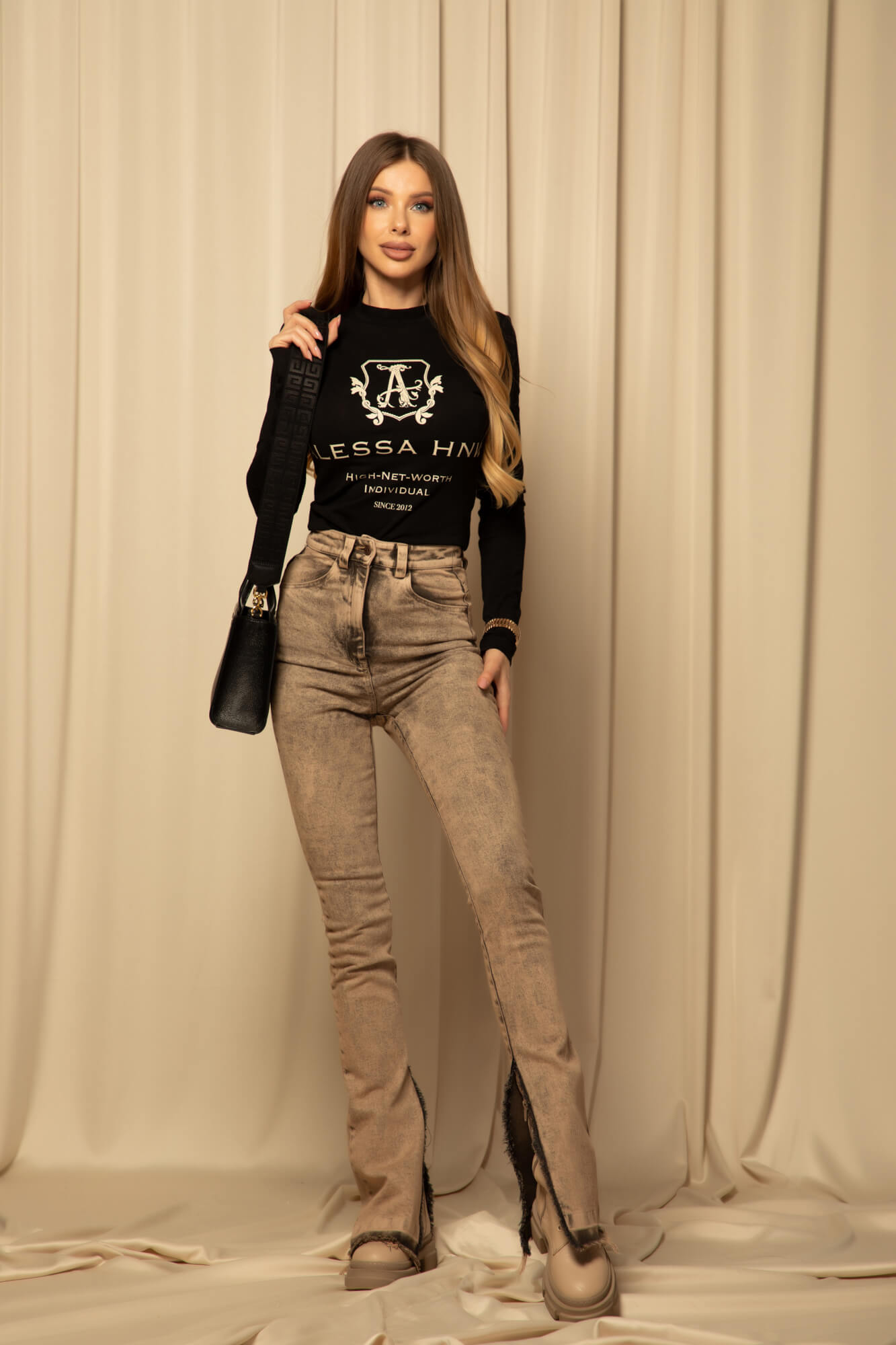 Alessa HNWI Bluza cu Mâneci Lungă - Black - Imagine 12