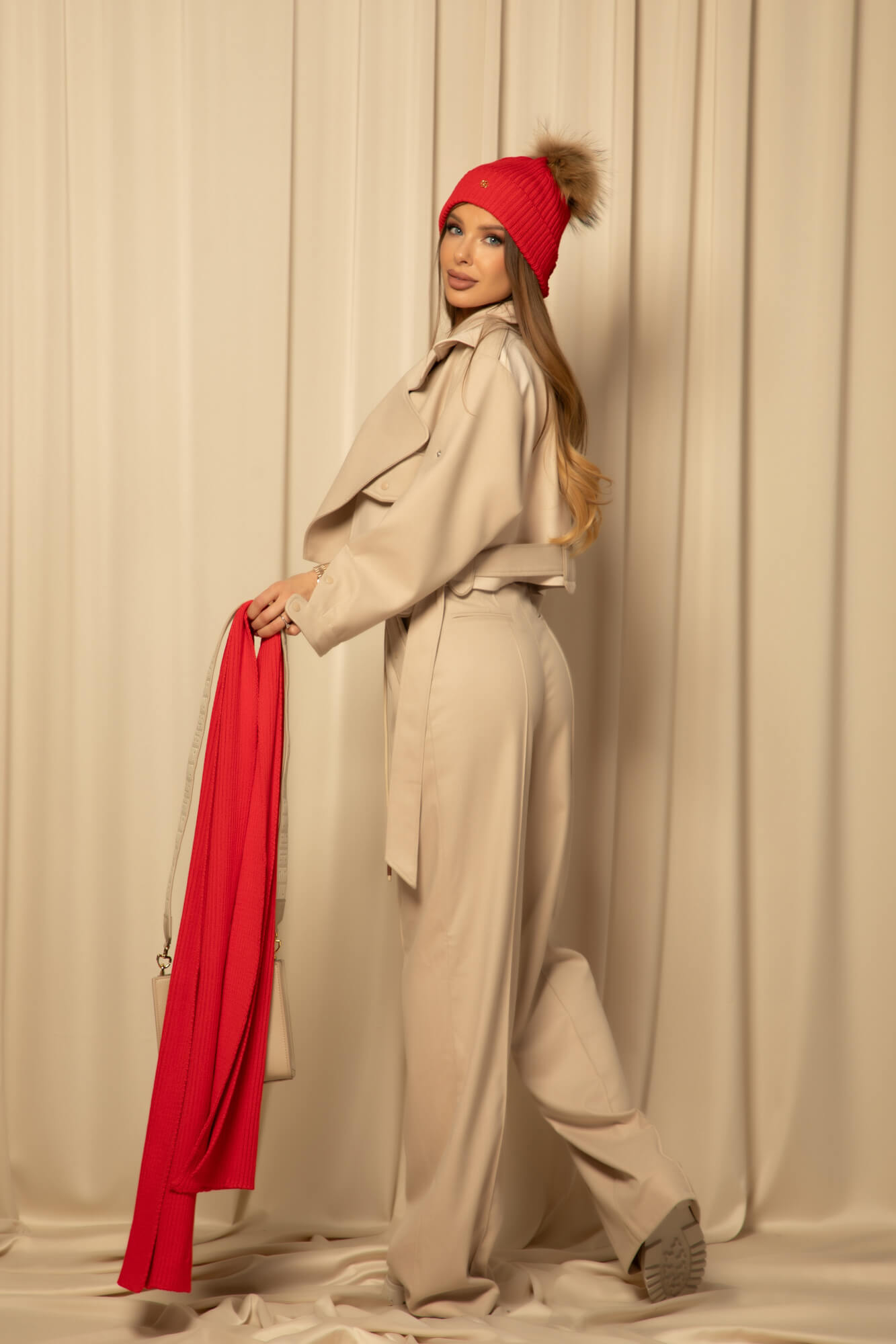 Snug & Chic Căciulă Din Tricotaj - Red - Imagine 32