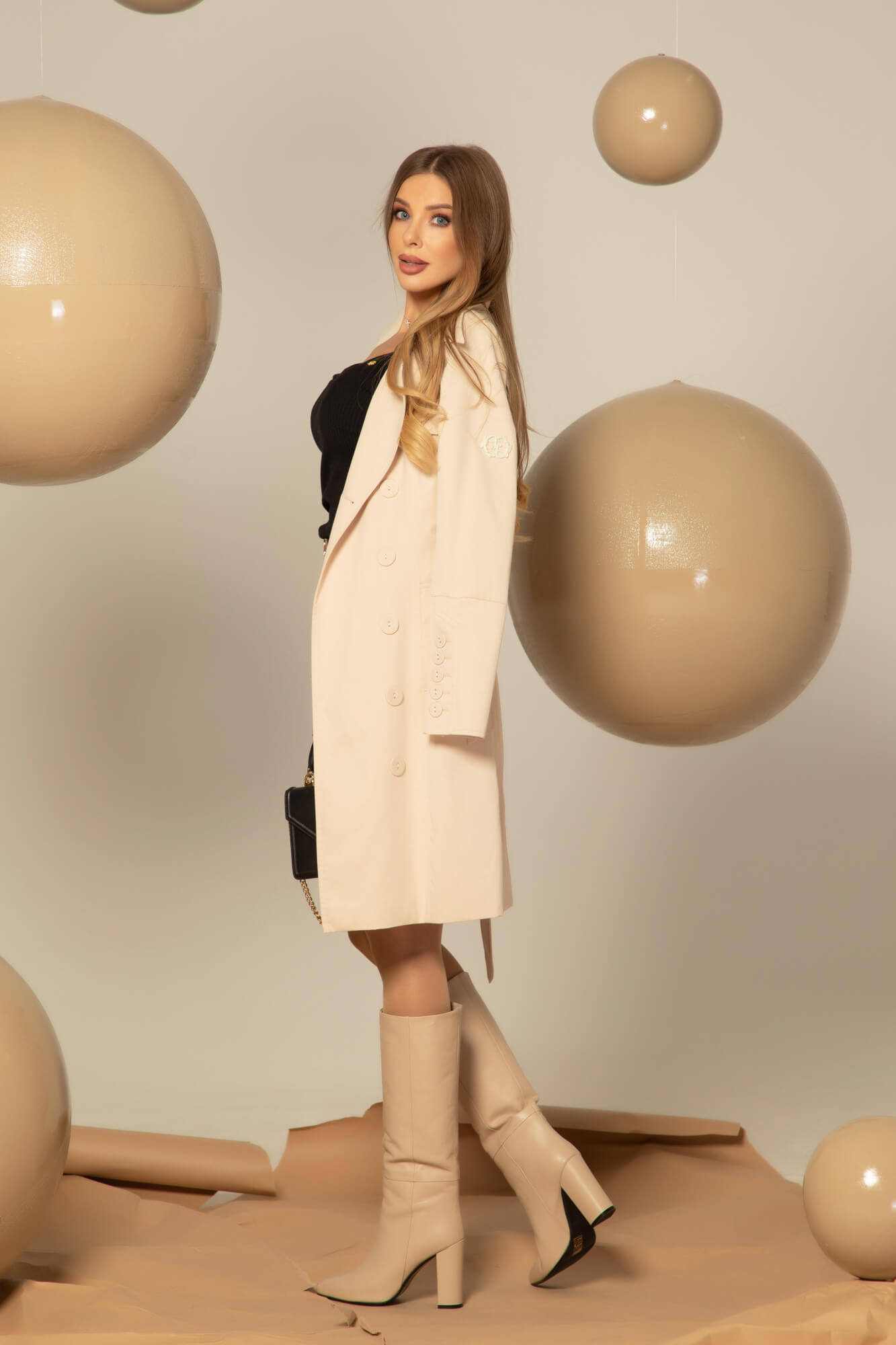 Celebrity Status Trenci - Soft Beige - Imagine 28