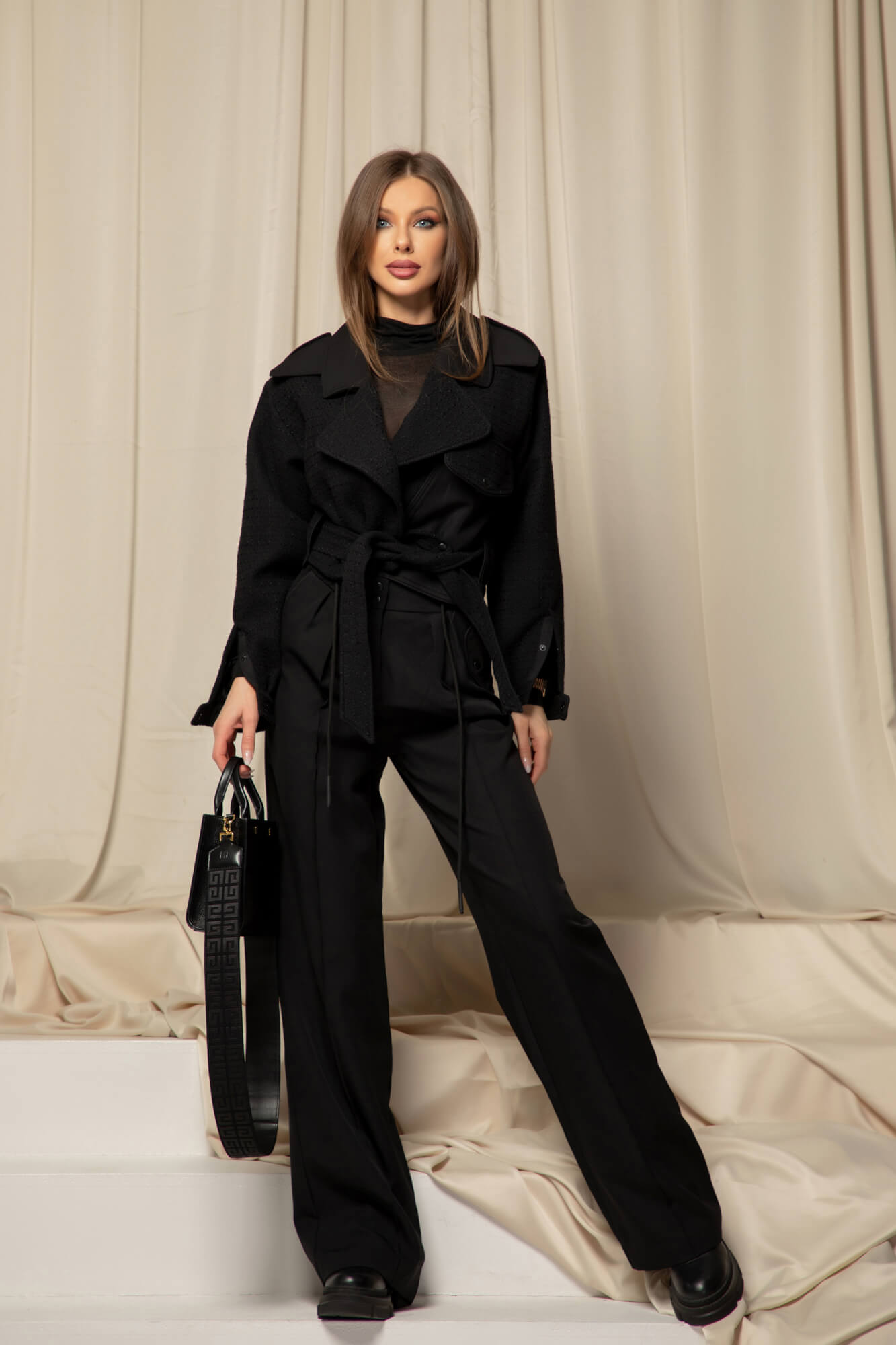 Fashion Move Trenci Scurt - Black - Imagine 20