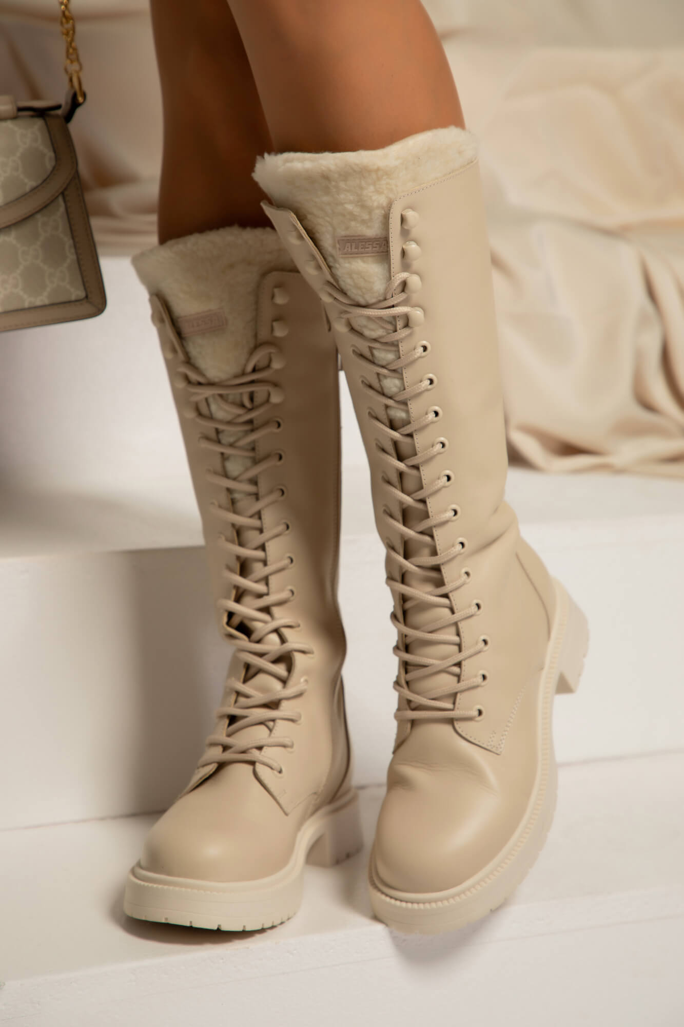 Bold Step Cizme - Soft beige - Imagine 14