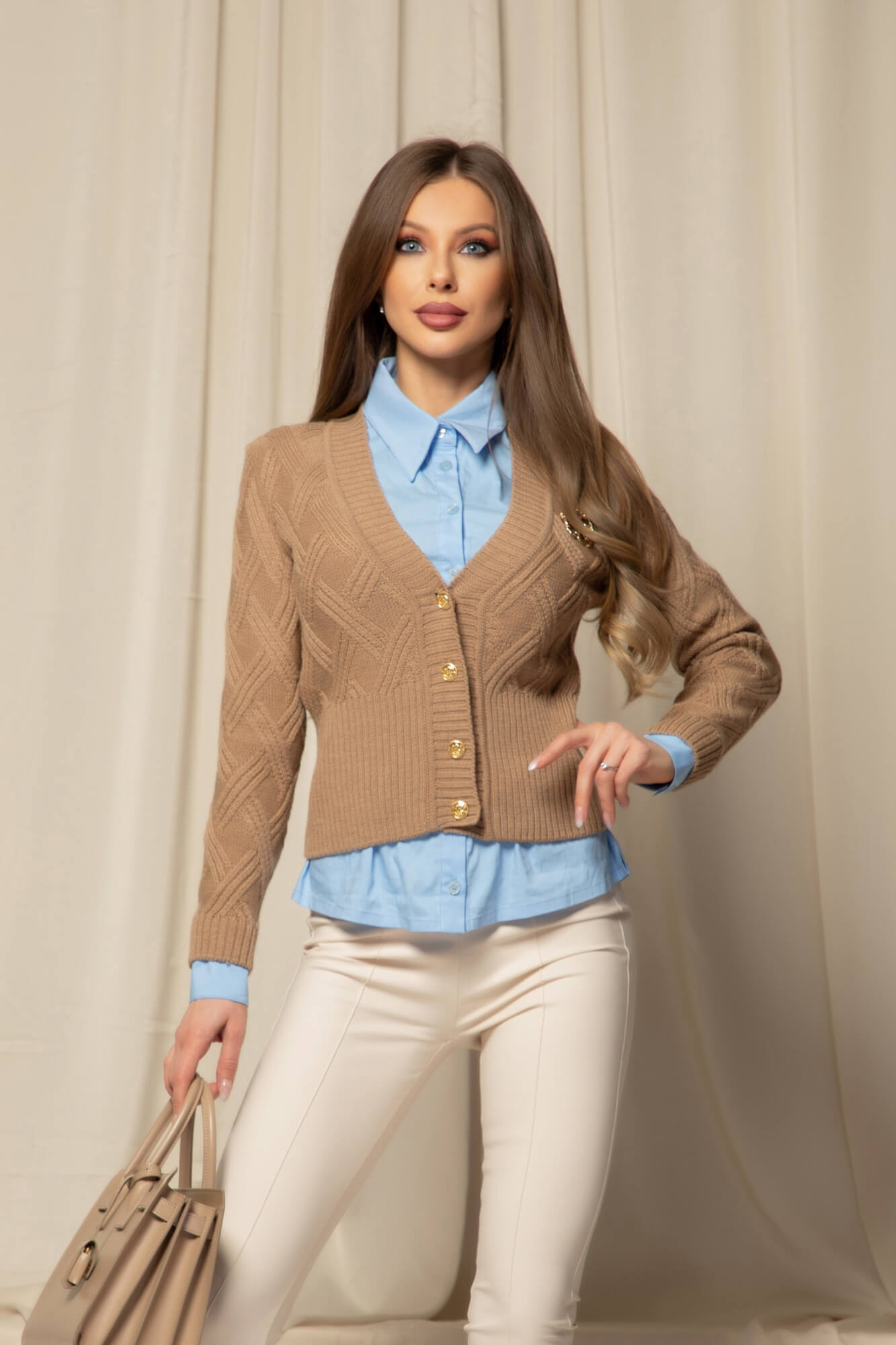 Wool & Wonder Vestă Din Lână - Mocha - Imagine 14
