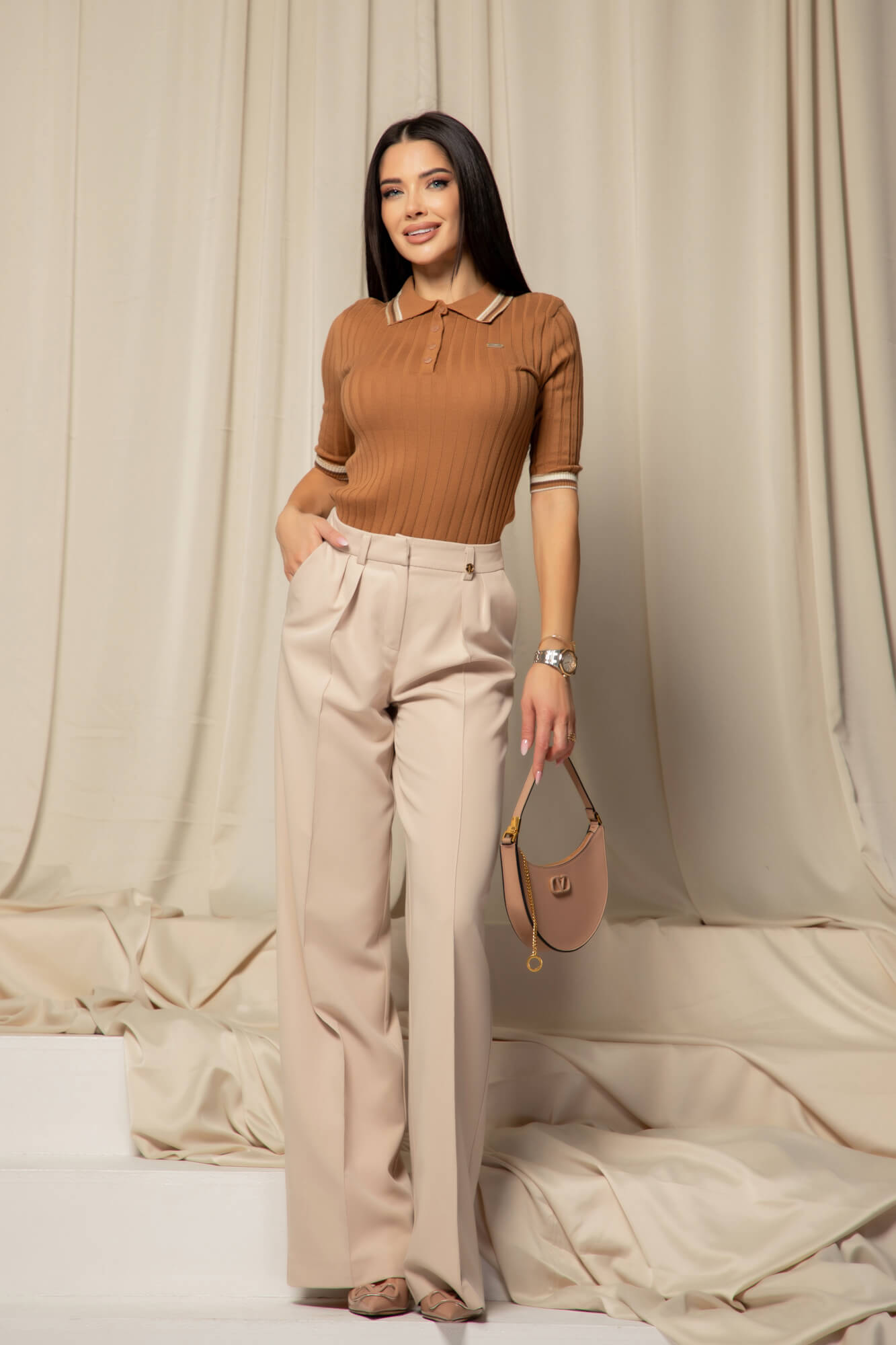 Touch of Elegance Bluza - Mocha - Imagine 10