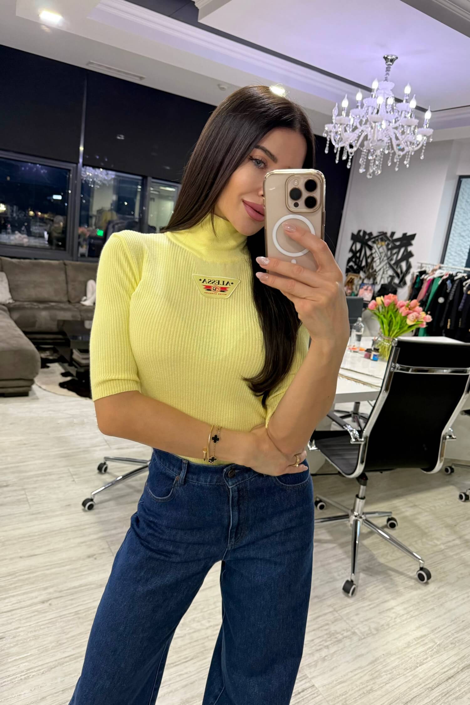 Colorful Miracle Bluză-Polo din Tricotaj - Yellow - Imagine 6