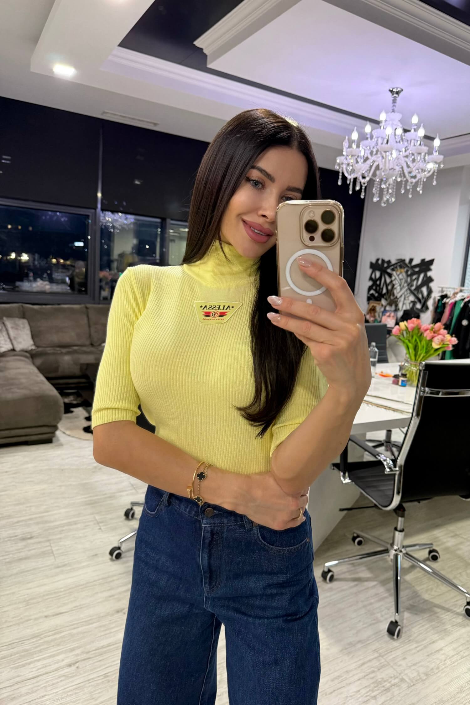 Colorful Miracle Bluză-Polo din Tricotaj - Yellow - Imagine 8