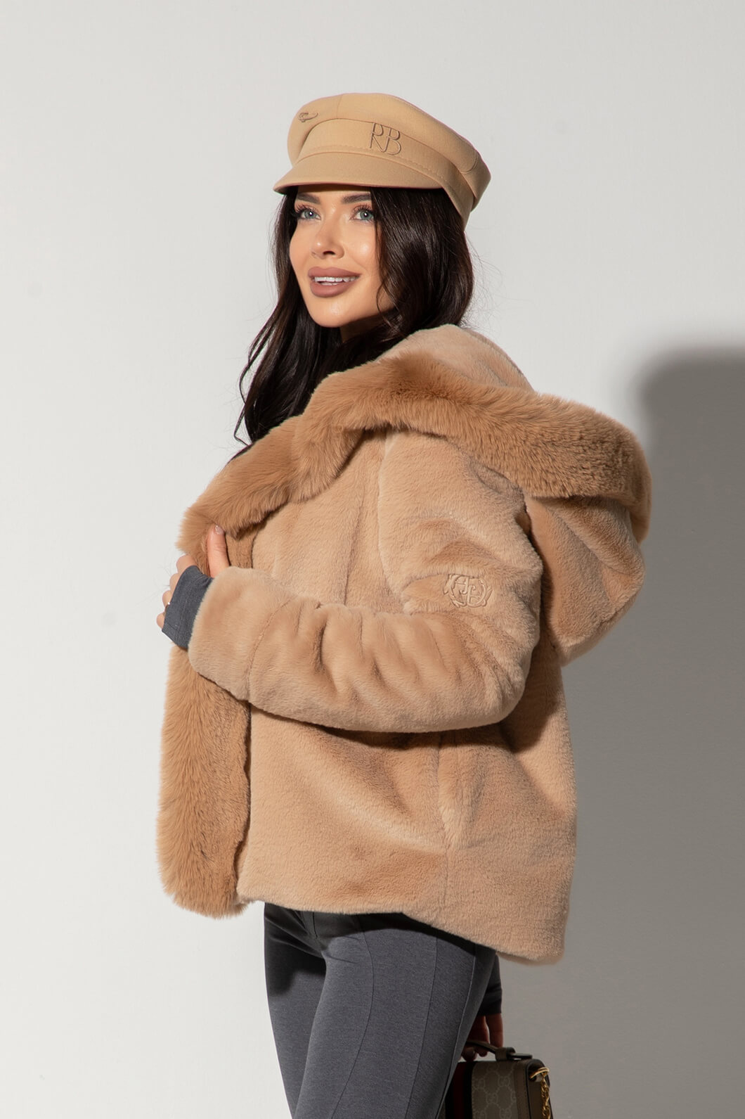 Winter Bunny Palton din Eco Blană - Mocha - Imagine 16