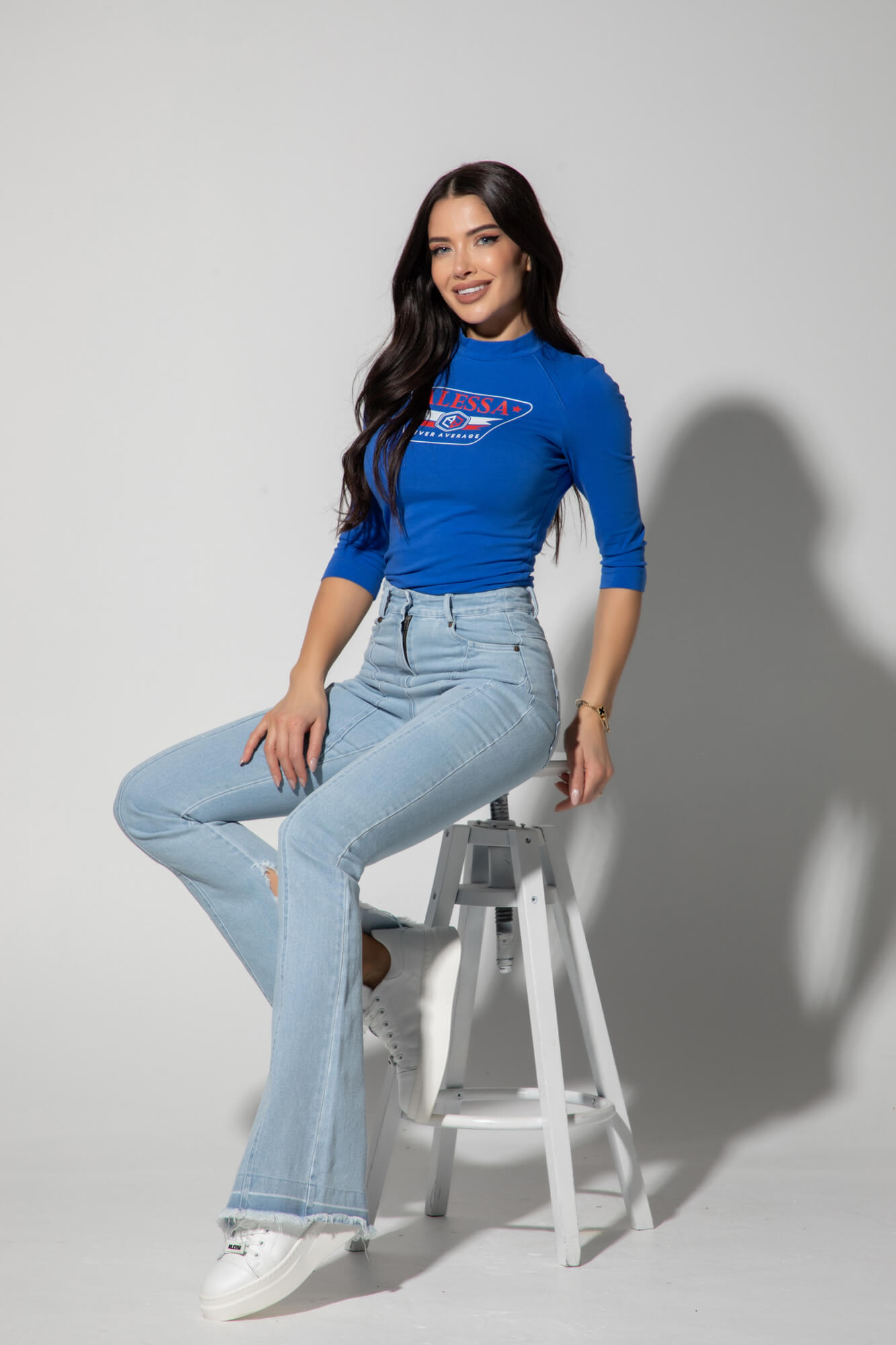 Stylish Everyday Bluza cu mâneci 3/4 - Blue - Imagine 11