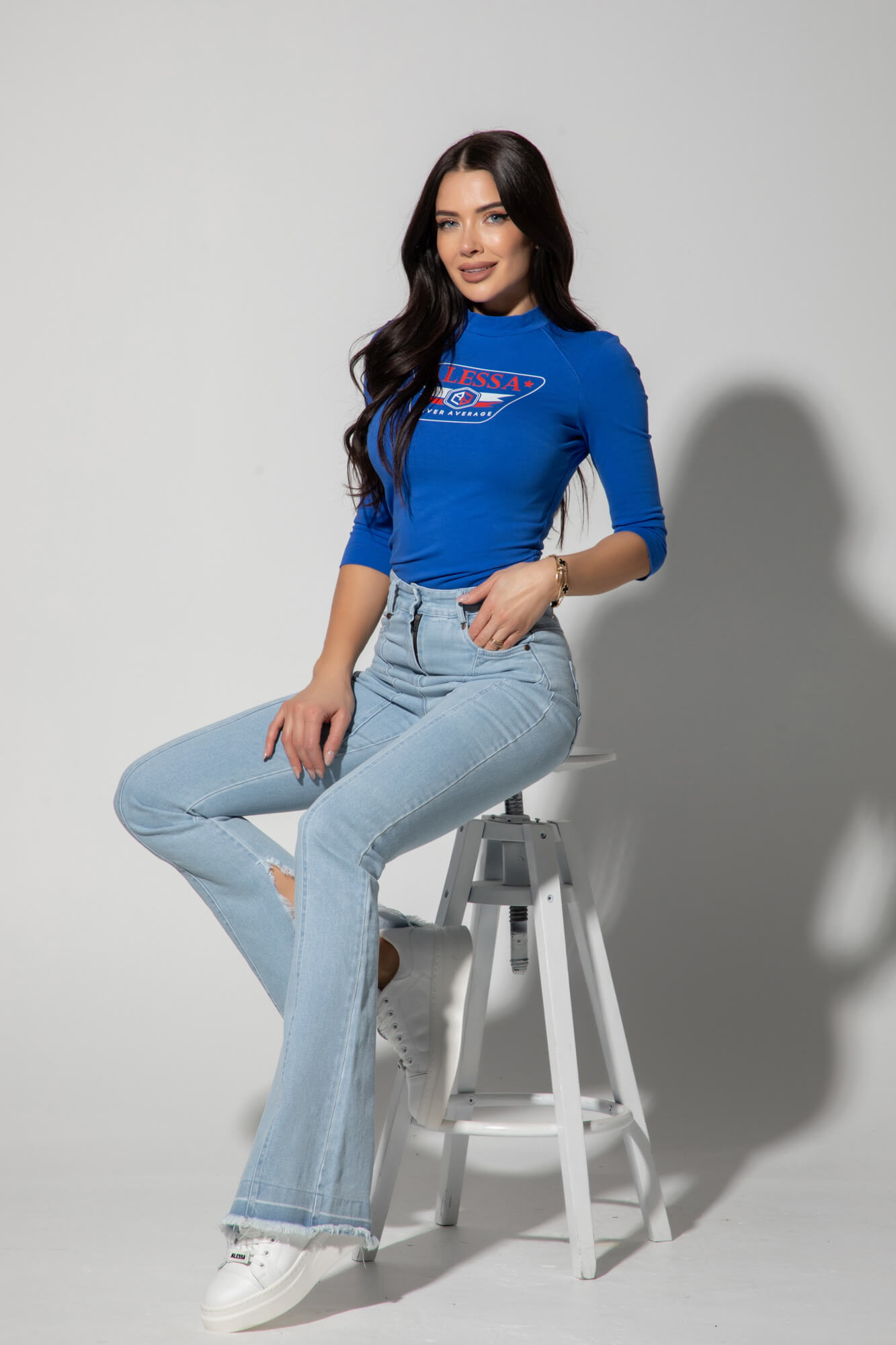 Stylish Everyday Bluza cu mâneci 3/4 - Blue - Imagine 10