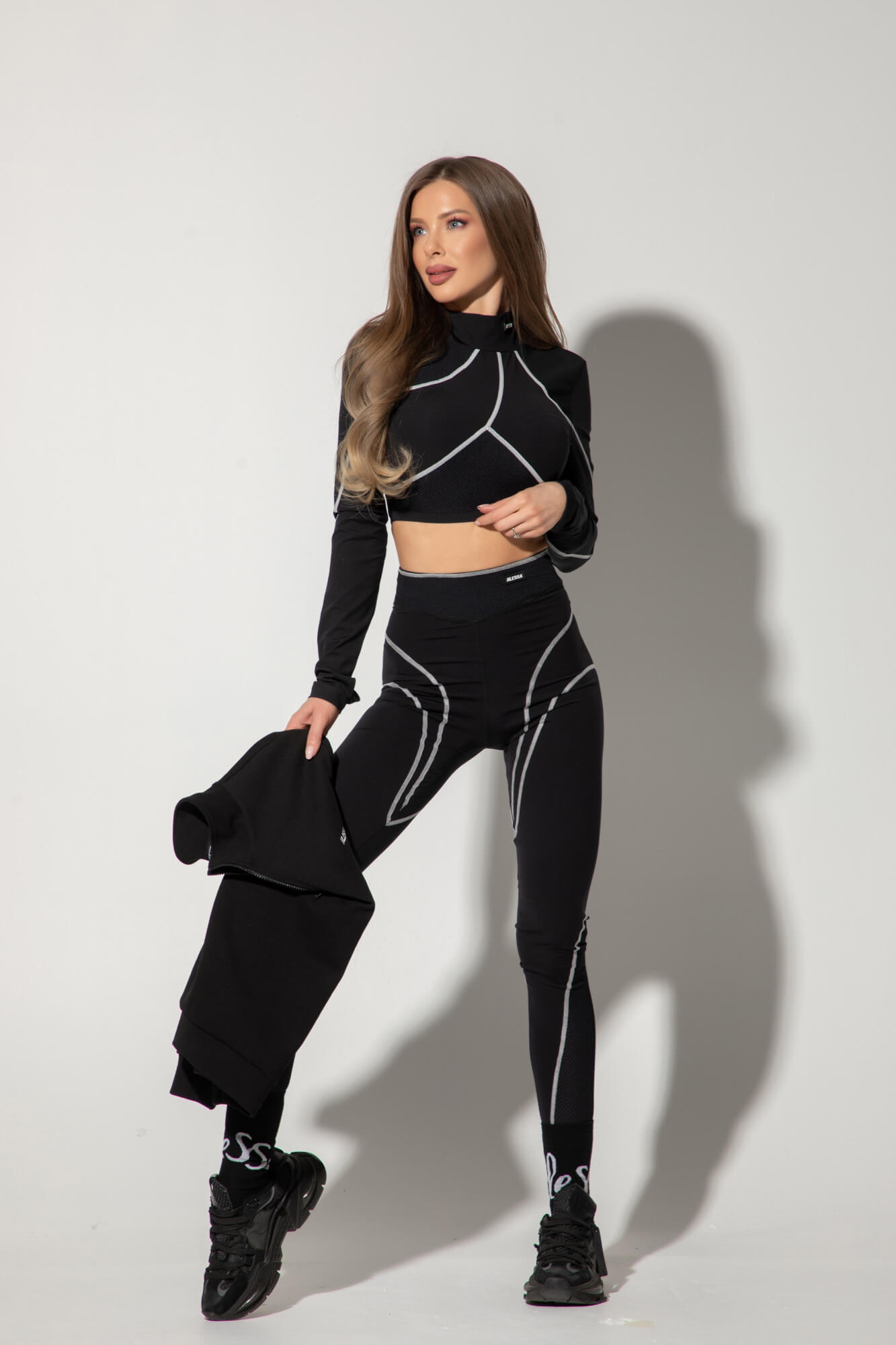 Prime Active Colanți lungi - Black/White - Imagine 25