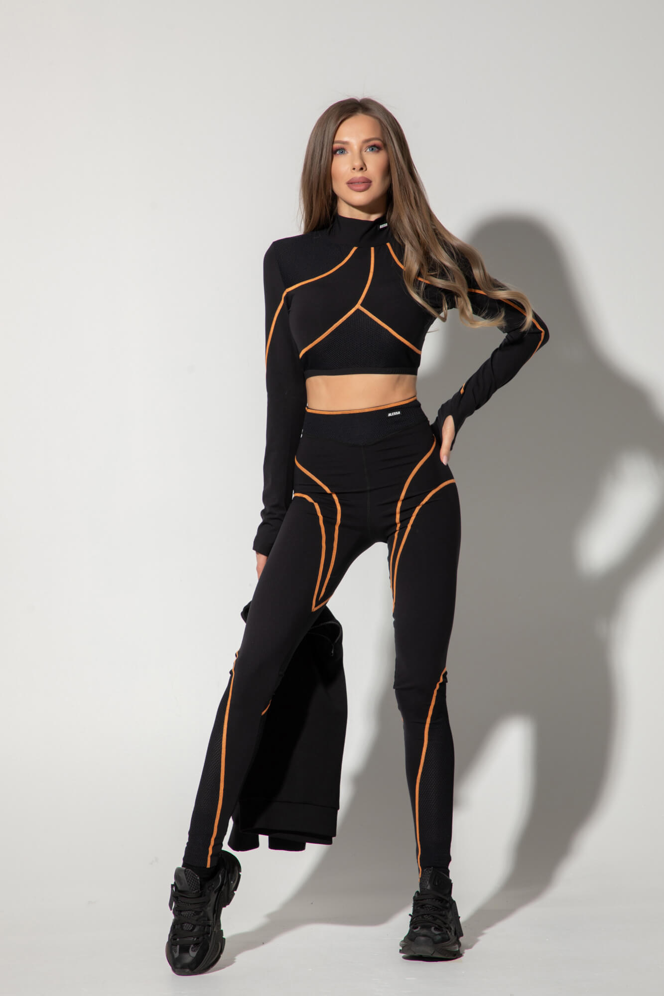 Prime Active Colanți lungi - Black/Orange - Imagine 29
