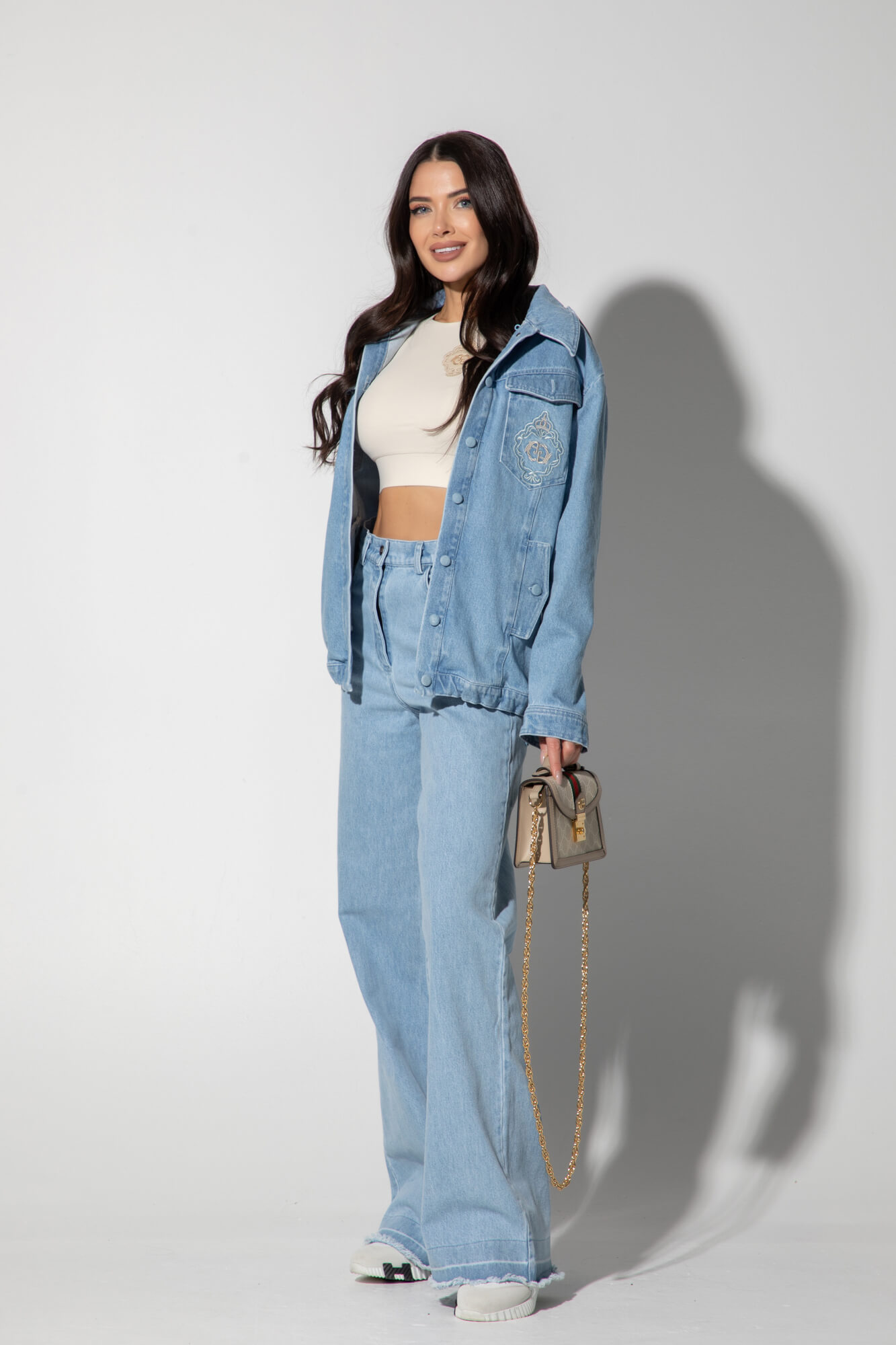 Geacă Luxury Classic cu căptușeală călduroasă detașabilă - Light Blue - Imagine 18