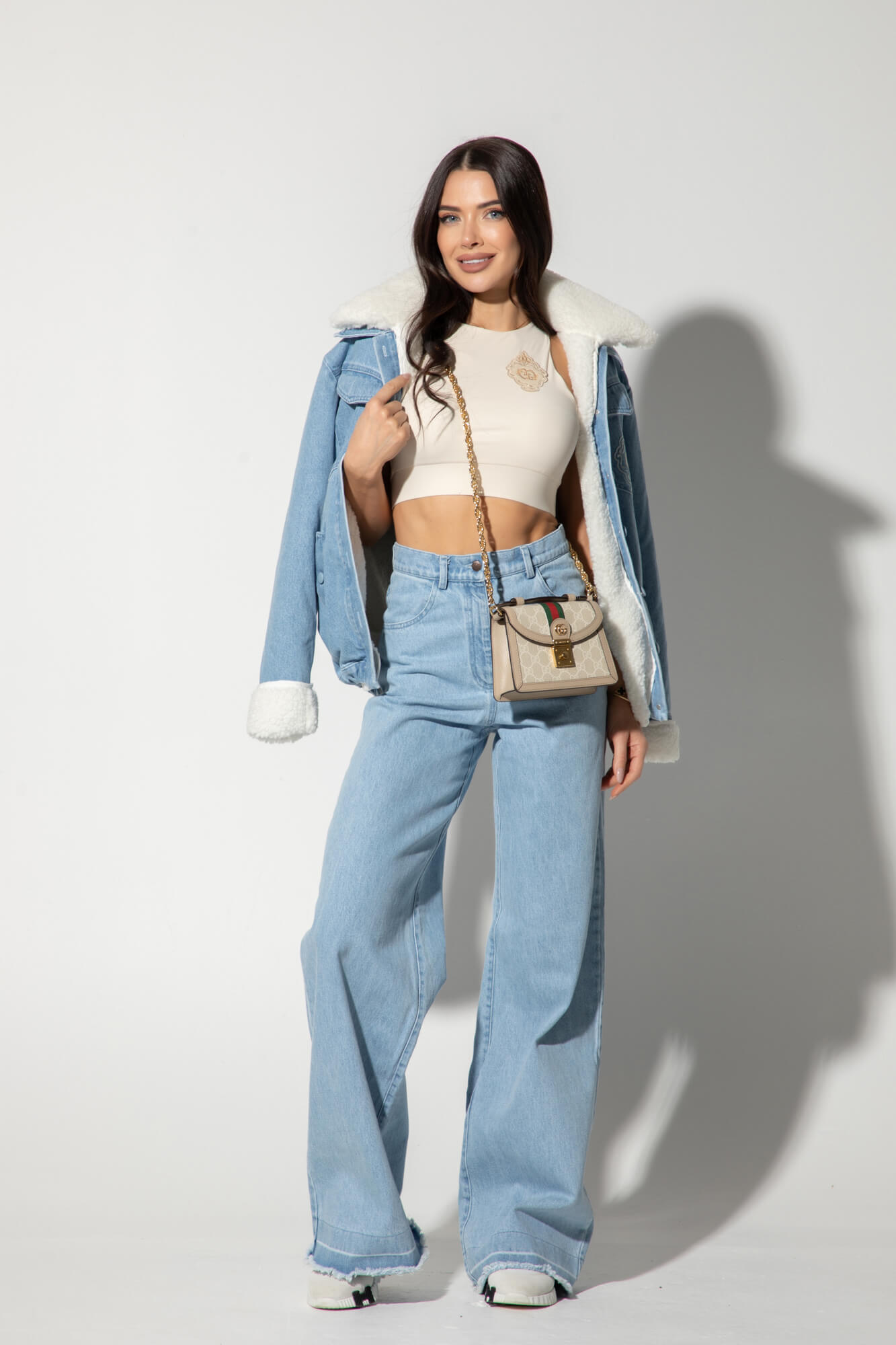 Geacă Luxury Classic cu căptușeală călduroasă detașabilă - Light Blue - Imagine 29