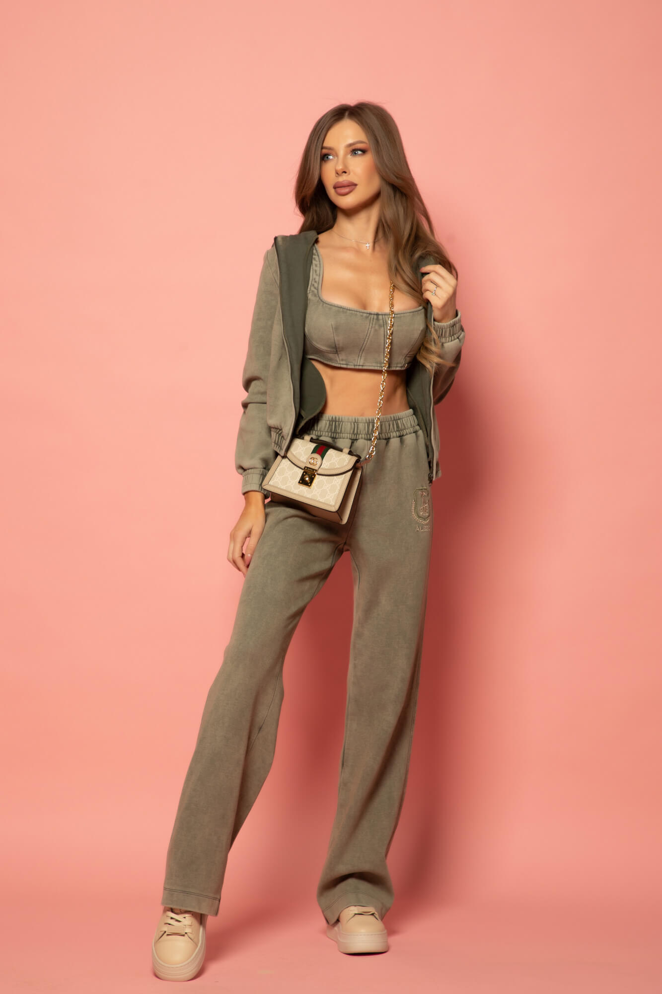 Aged Luxe Pantaloni Sport - Military - Imagine 40
