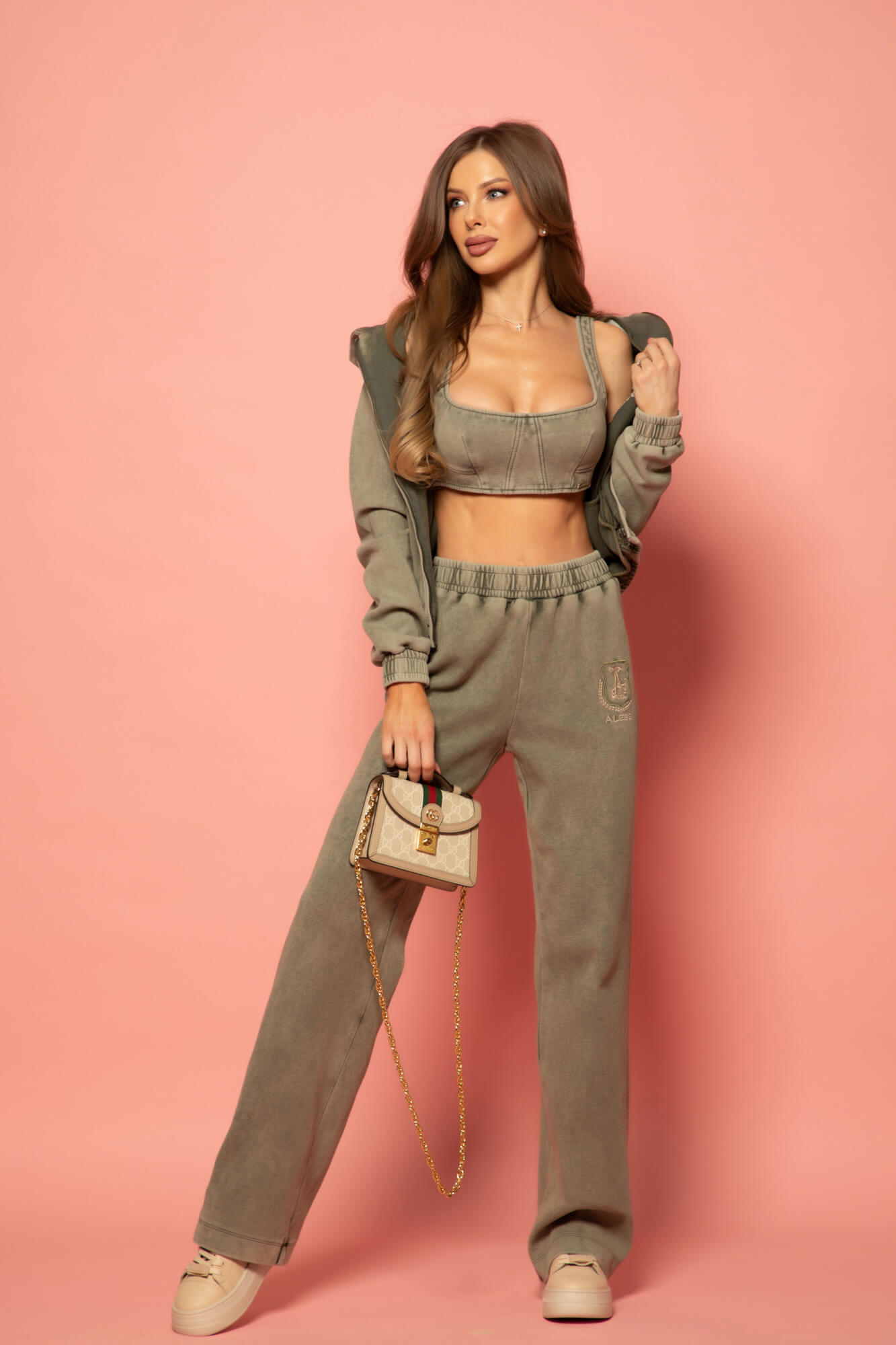 Aged Luxe Pantaloni Sport - Military - Imagine 34