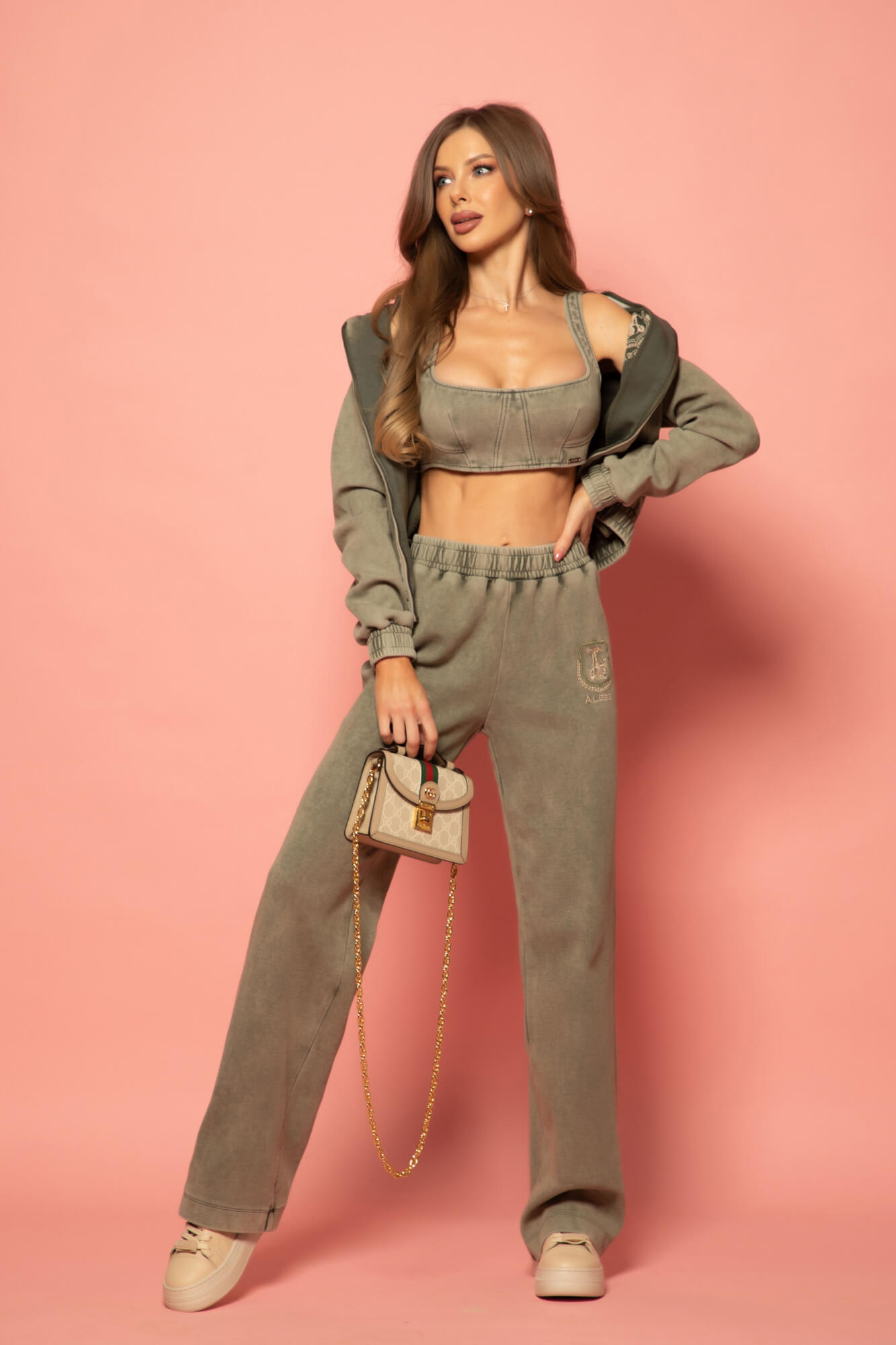 Aged Luxe Pantaloni Sport - Military - Imagine 36