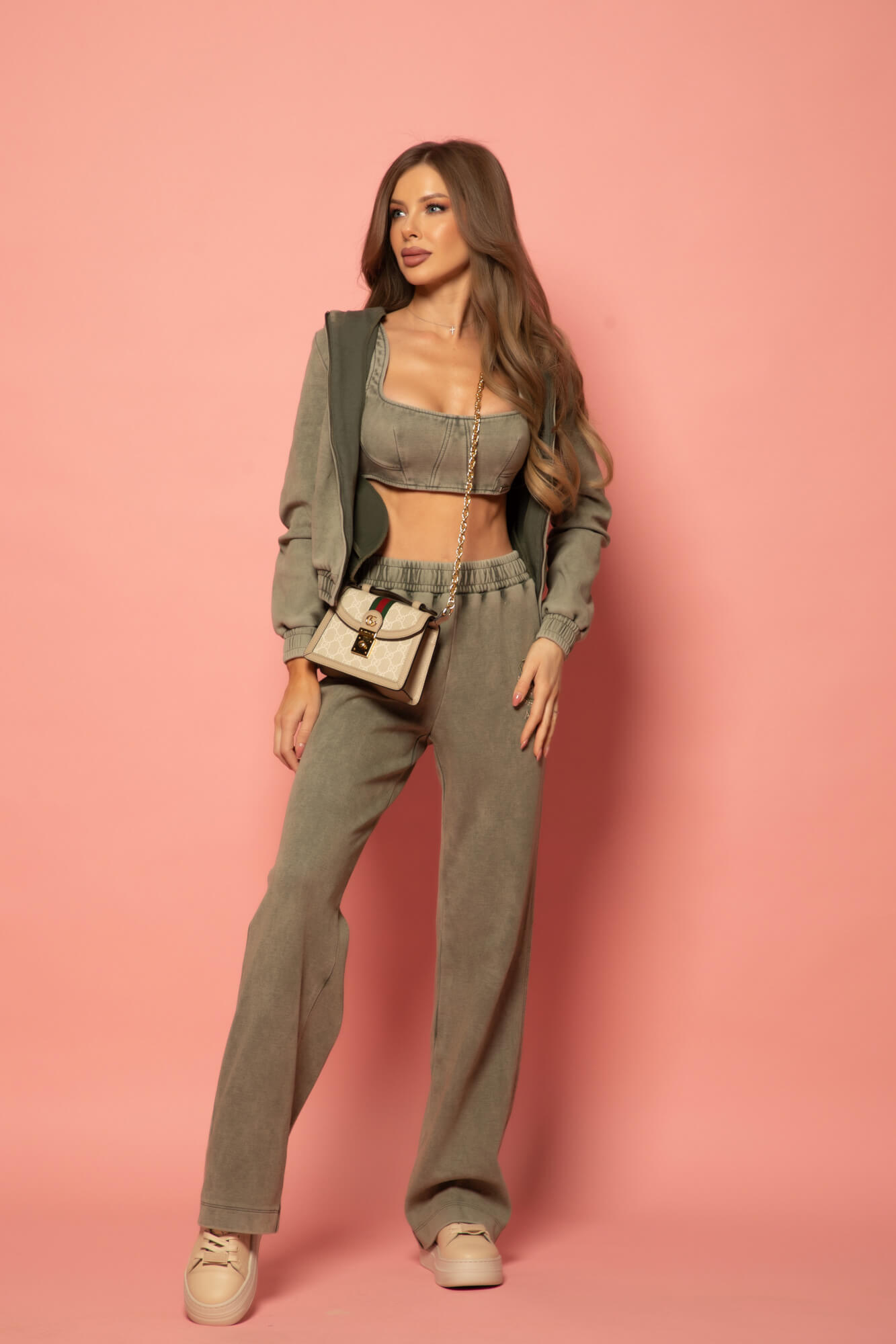 Aged Luxe Crop-Top - Military - Imagine 25