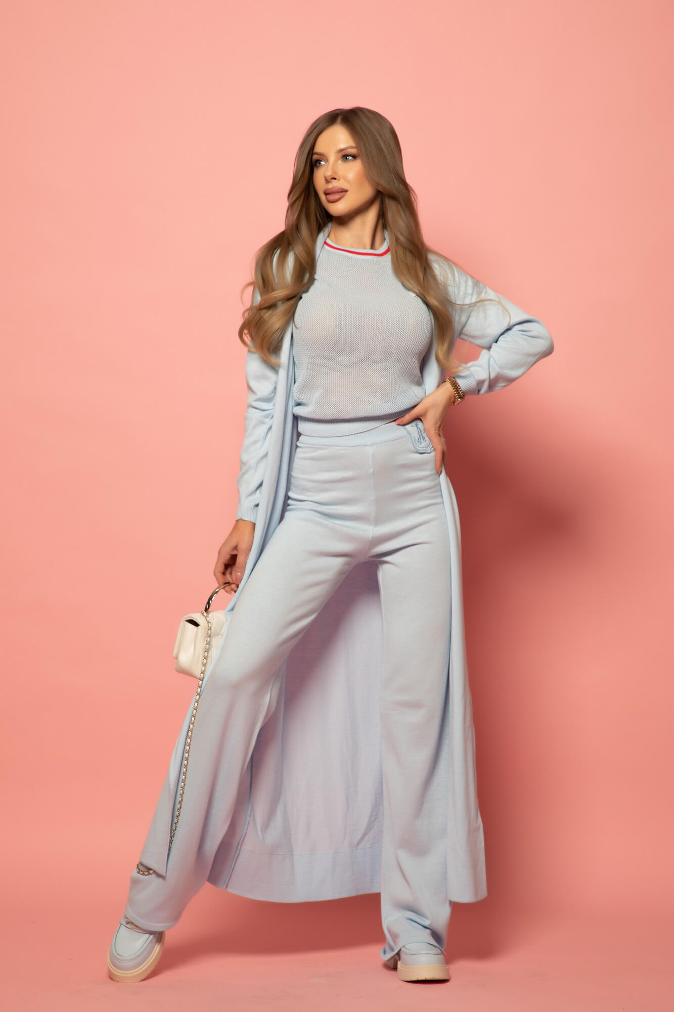 Pastel muse Jachetă Lungă - Light Blue - Imagine 17