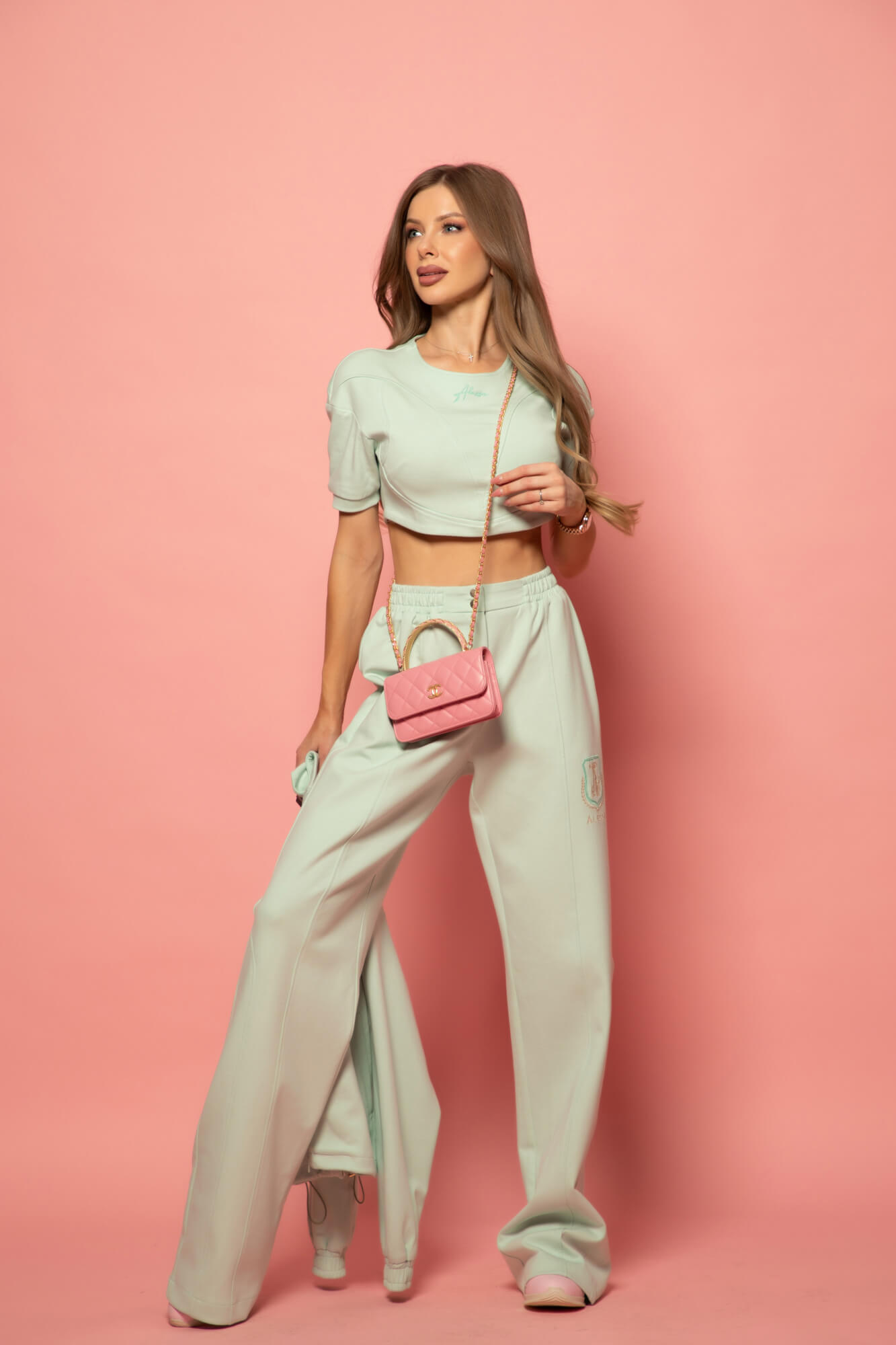 Daily Luxe Bluza Sport Scurtă - Mint - Imagine 18