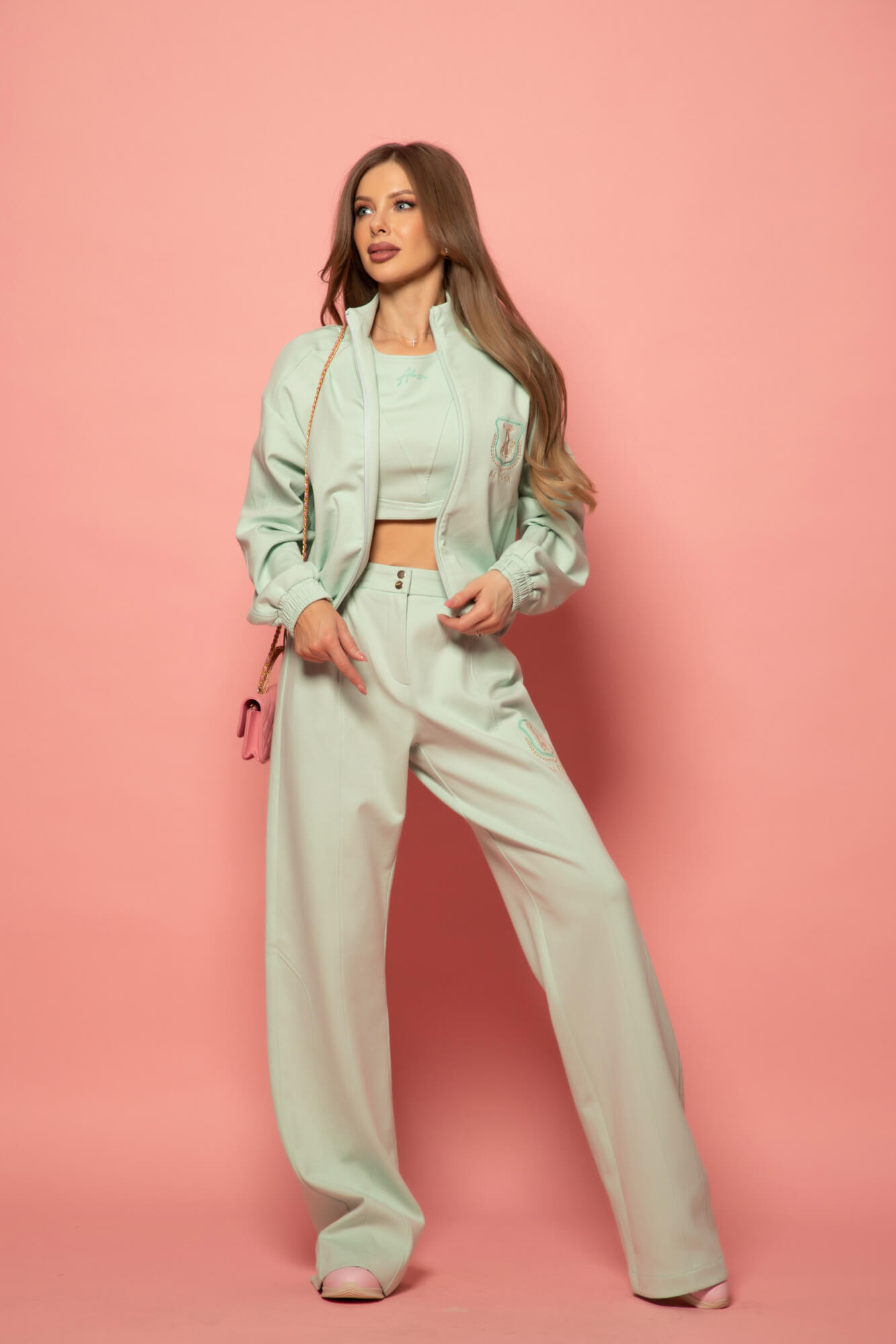 Daily Luxe Bluza Sport Scurtă - Mint - Imagine 25