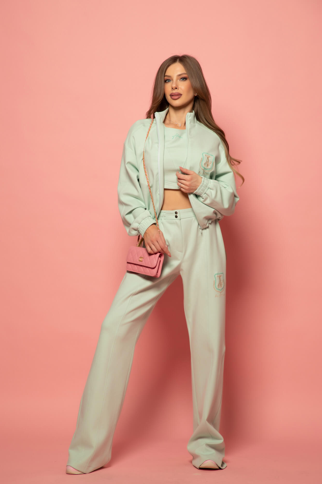 Daily Luxe Bluza Sport Scurtă - Mint - Imagine 26