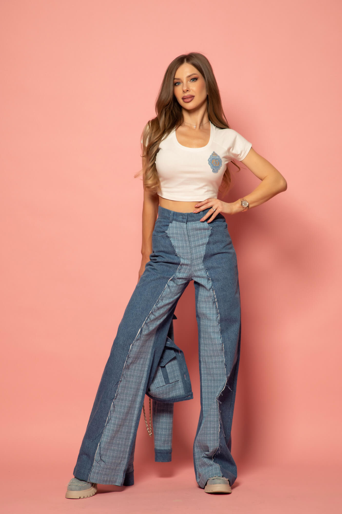 Denim Elegance Pantaloni - Imagine 13